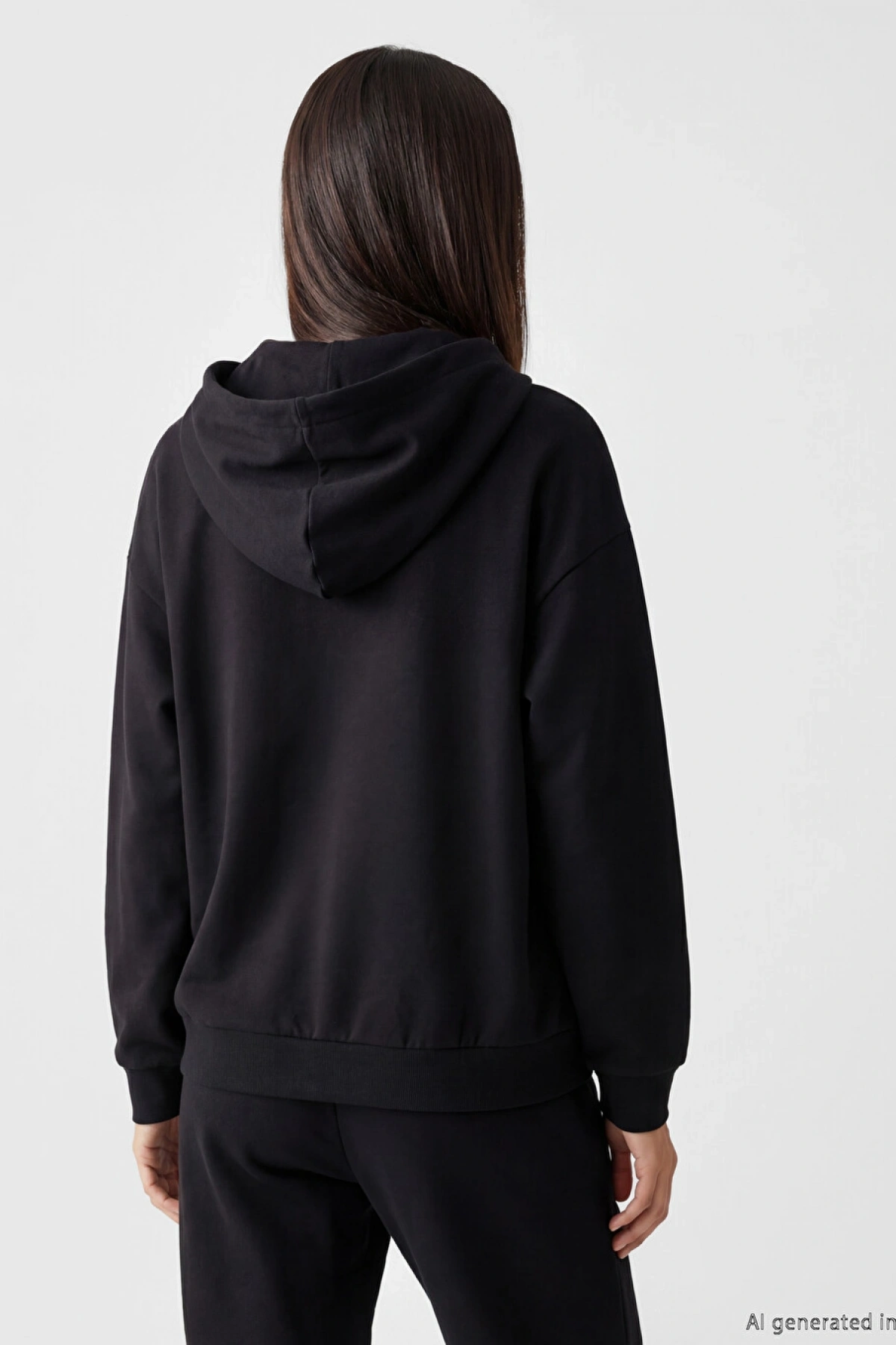 LCW EVERYDAY Siyah Soft Touch Oversize Kadın Fermuarlı Sweatshirt