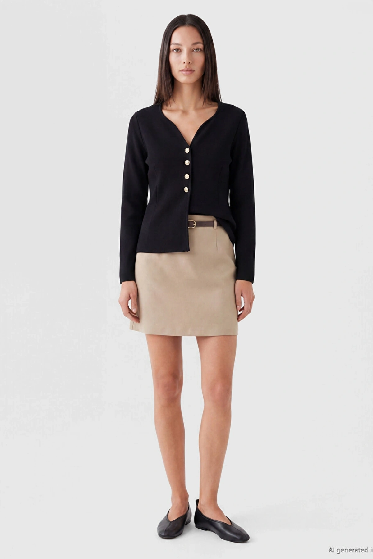 LCW EVERYDAY Siyah V Yaka Regular Fit Kadın Triko Hırka