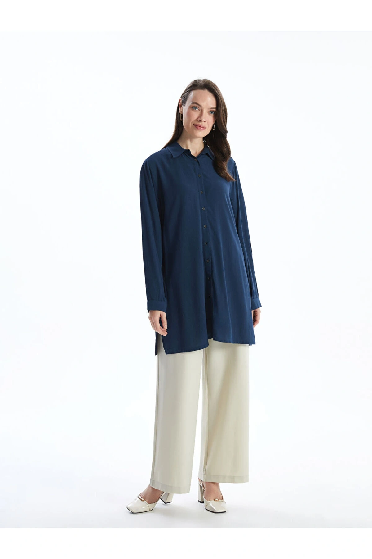 LCW Grace İndigo Kadın Gömlek Tunik