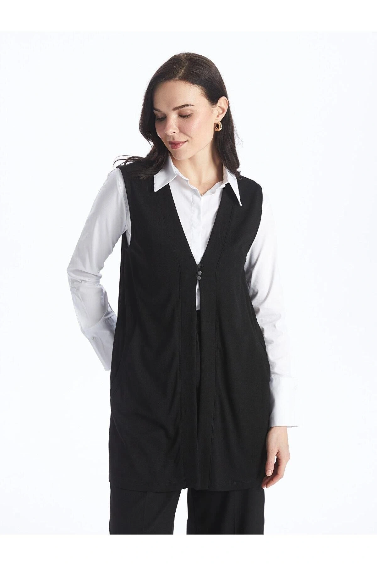 LCW Grace Kadın V Yaka Düz Yelek