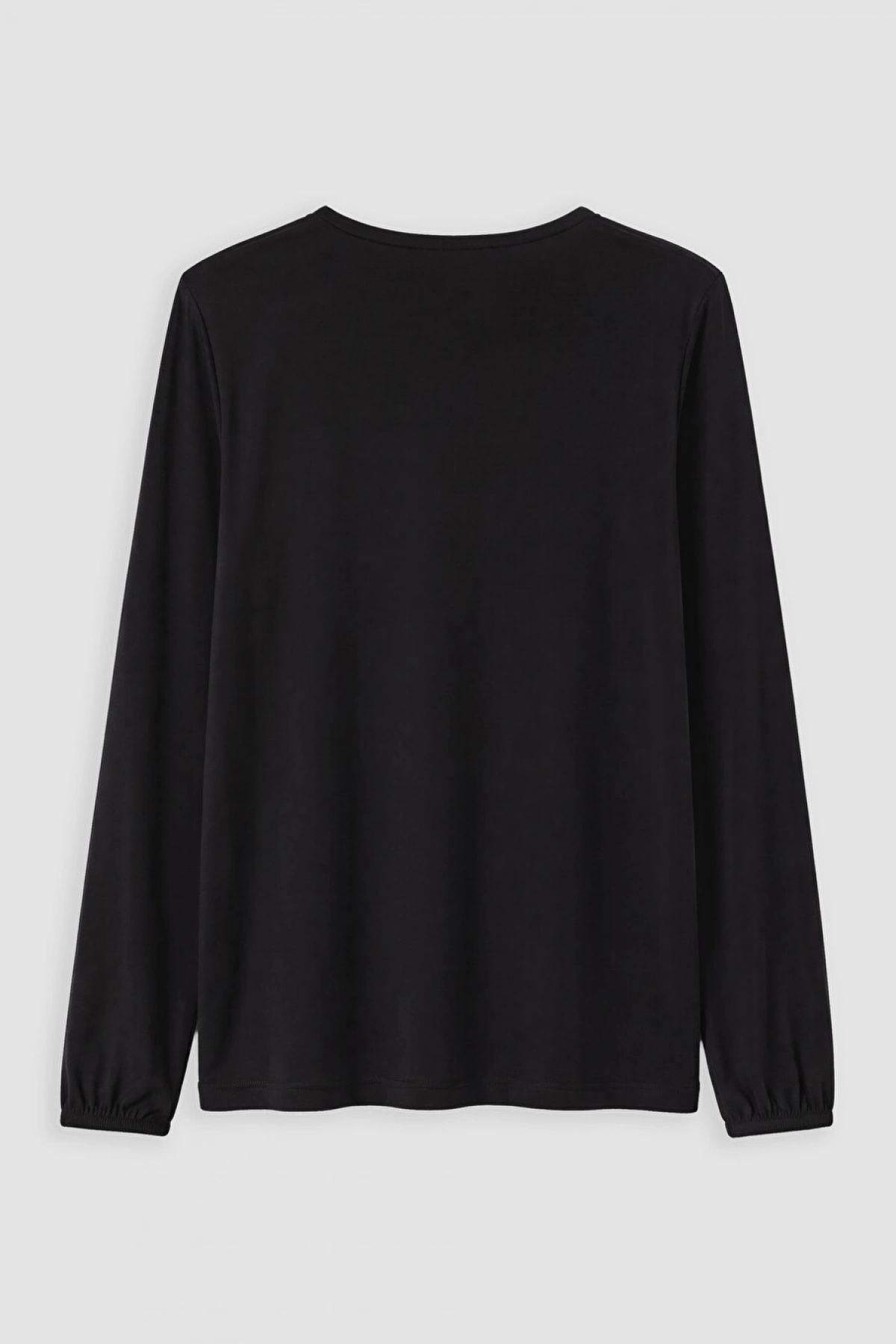 LCW Grace Siyah Bisiklet Yaka Büzgülü Bluz