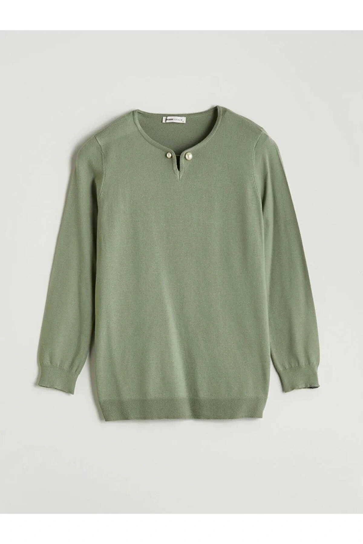 LCW GraceHaki Bisiklet Yaka Kadın Triko Kazak