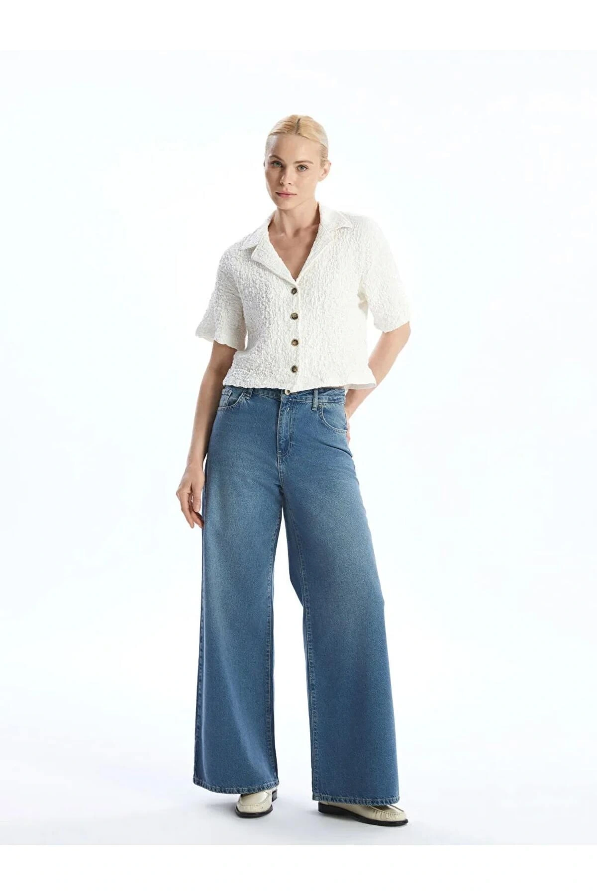 LCW Jeans Indigo Baggy Fit Kadın Jean Pantolon
