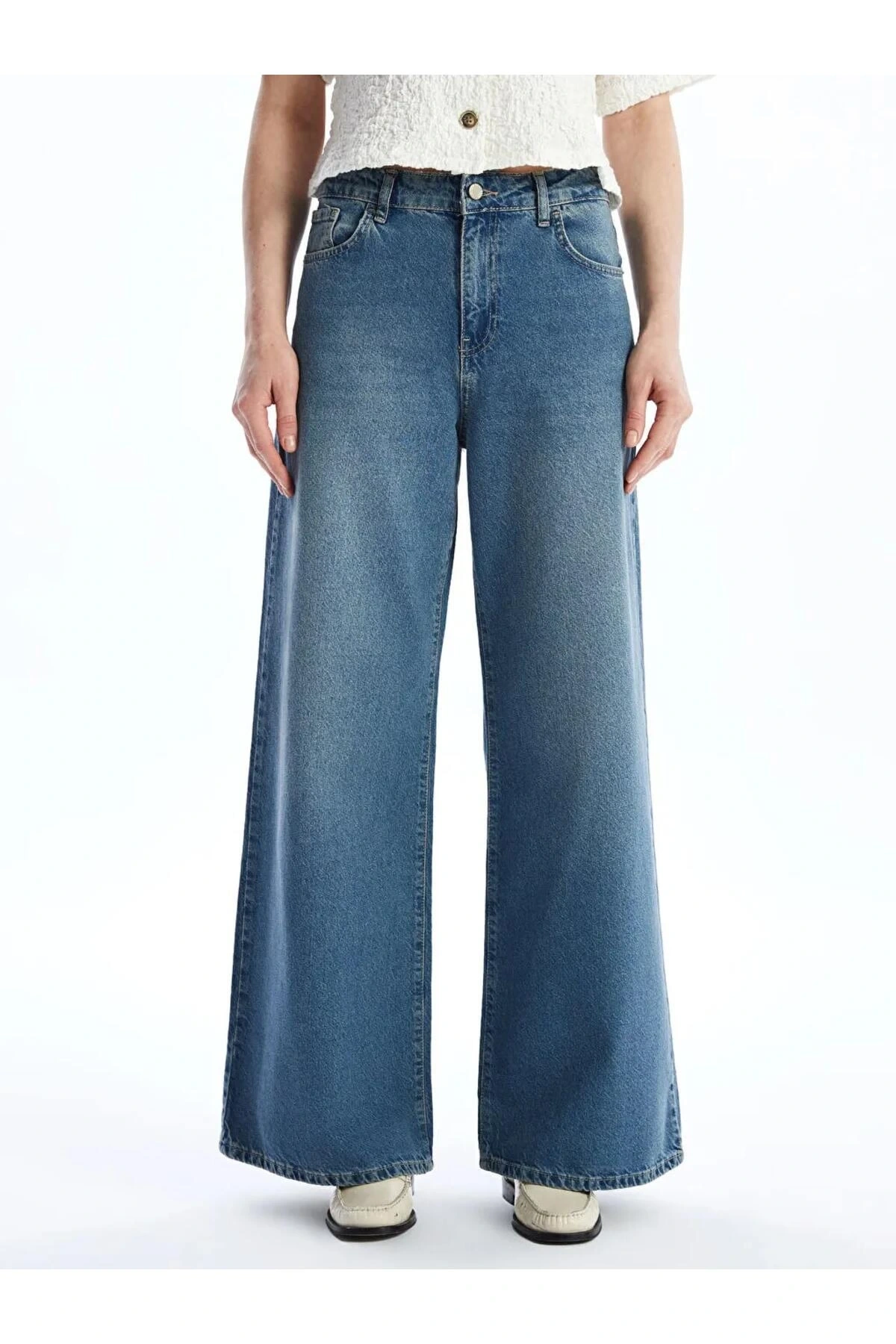 LCW Jeans Indigo Baggy Fit Kadın Jean Pantolon