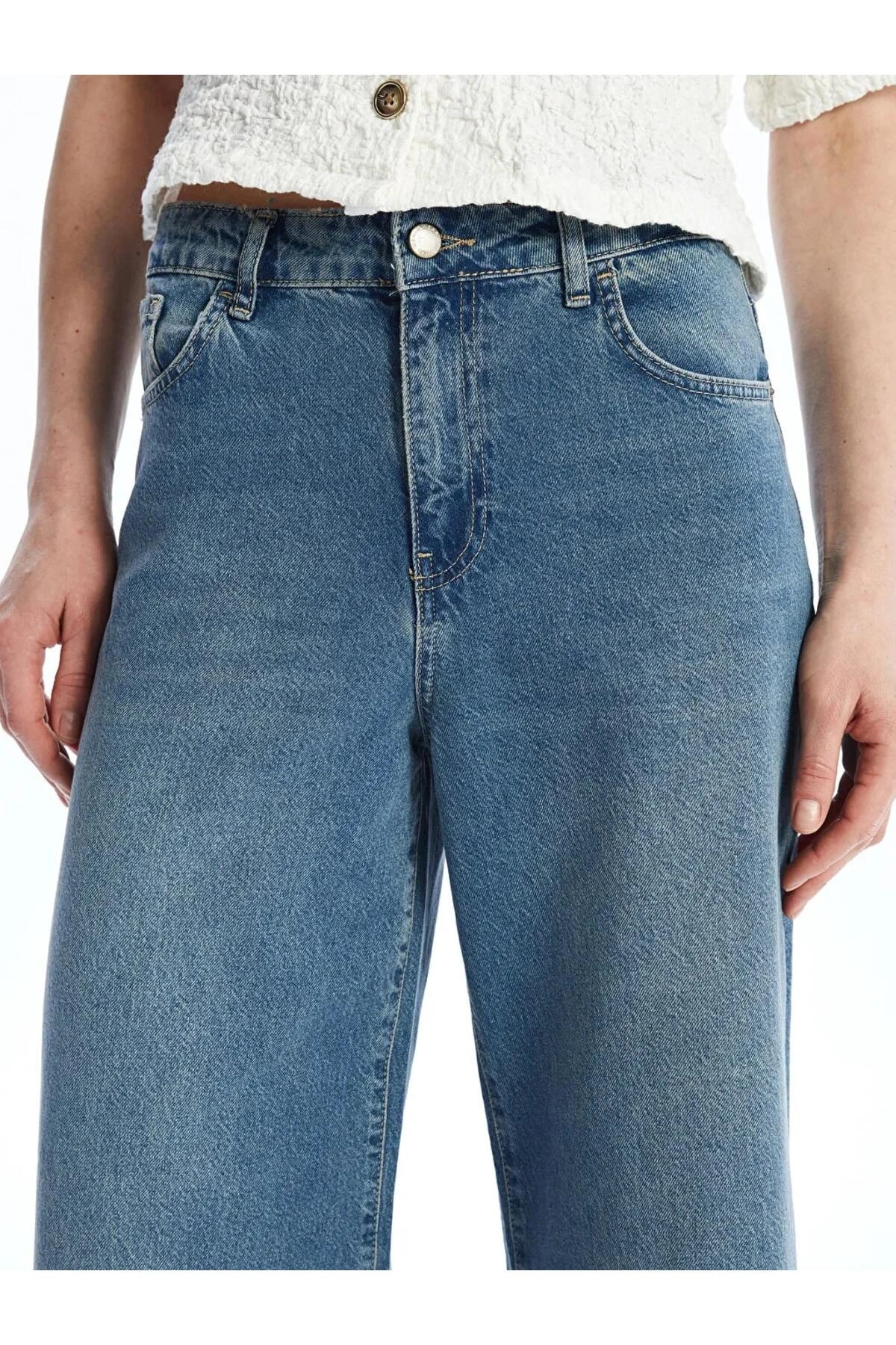 LCW Jeans Indigo Baggy Fit Kadın Jean Pantolon