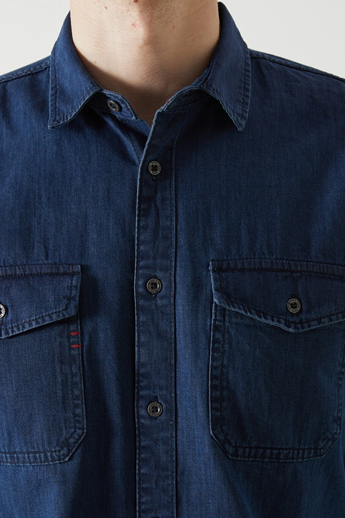 LCW Jeans Indigo Regular Fit Uzun Kollu Erkek Jean Gömlek