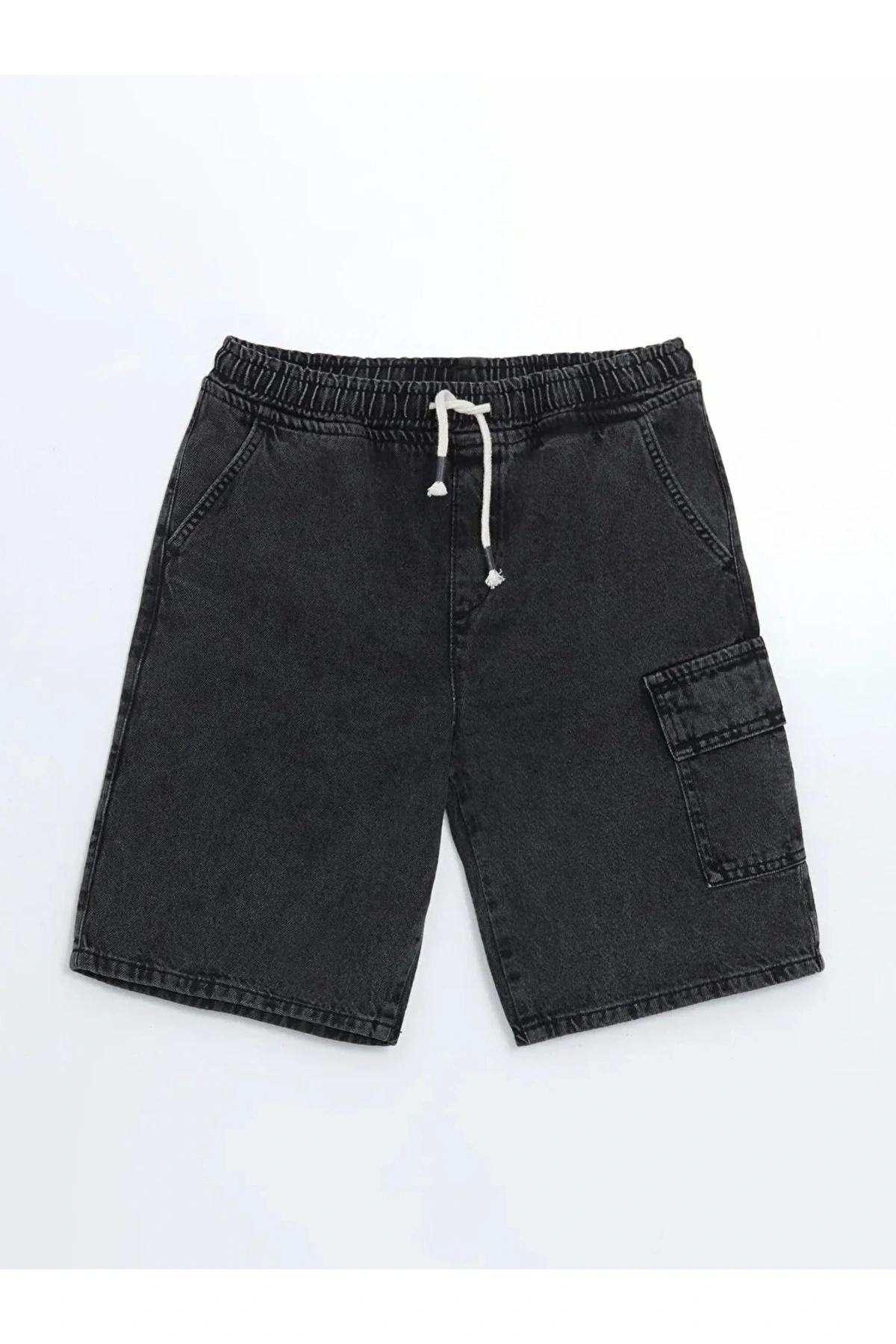 LCW Kids Antrasit Beli Lastikli %100 Pamuk Erkek Çocuk Kargo Jean Şort