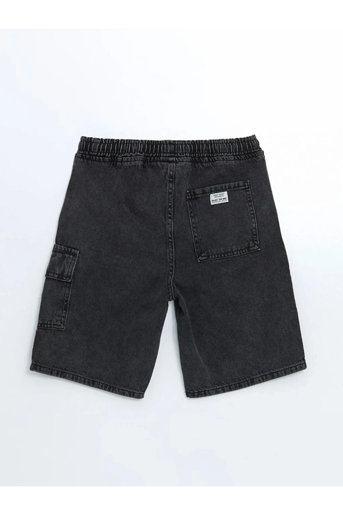 LCW Kids Antrasit Beli Lastikli %100 Pamuk Erkek Çocuk Kargo Jean Şort