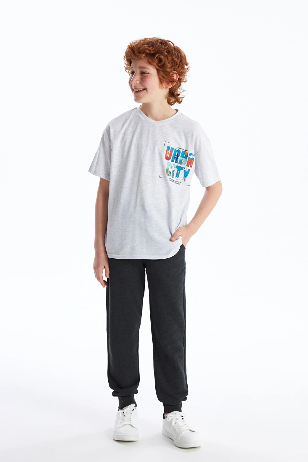 LCW Kids Antrasit Beli Lastikli Basic Erkek Çocuk Jogger Eşofman Altı