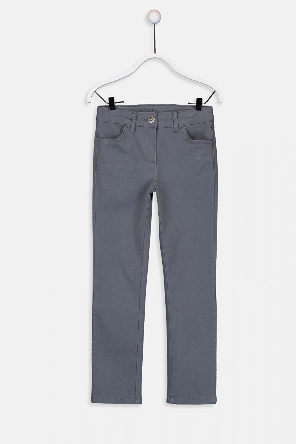 LCW Kids Antrasit Skinny Gabardin Kız Çocuk Pantolon