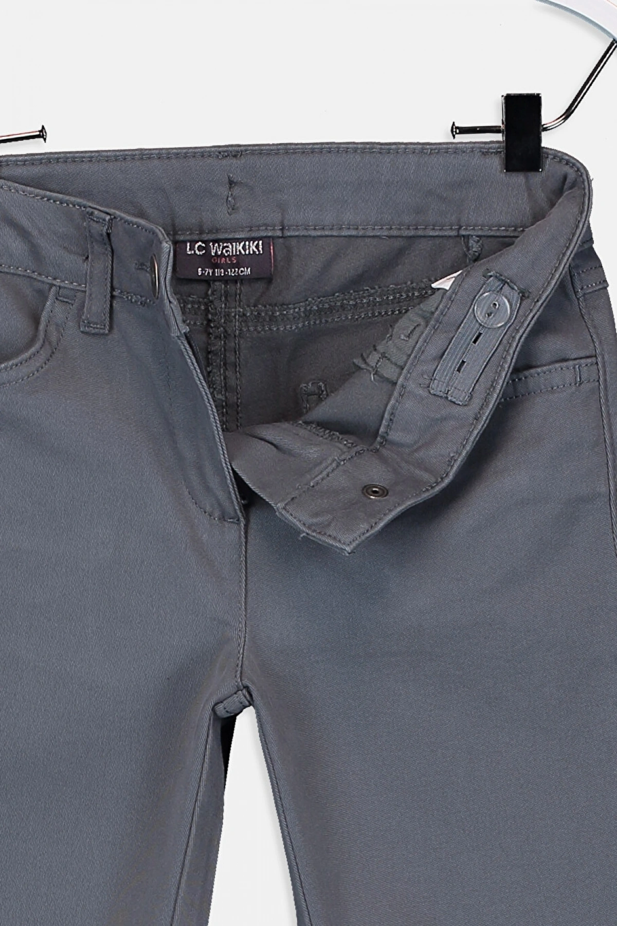 LCW Kids Antrasit Skinny Gabardin Kız Çocuk Pantolon