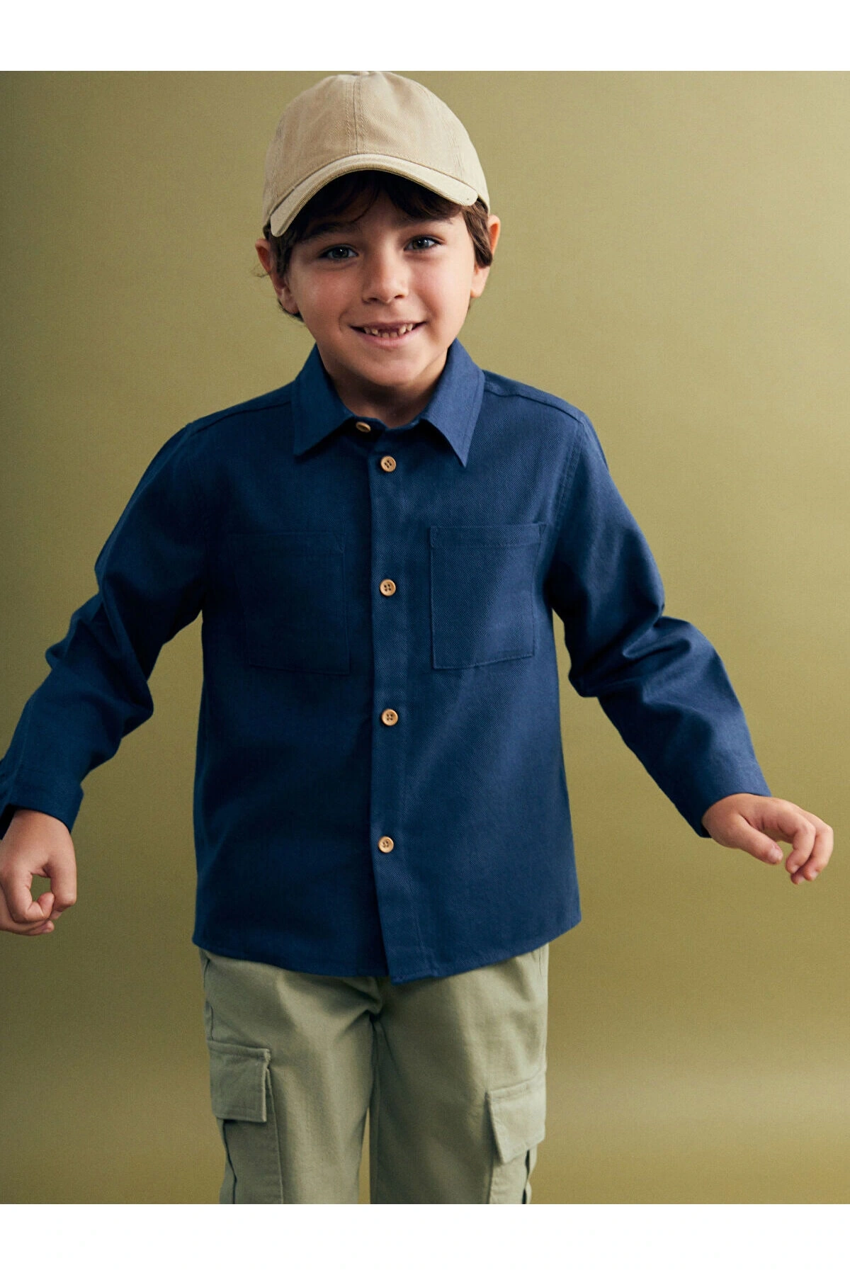LCW Kids Basic Gabardin Uzun Kollu Erkek Çocuk Gömlek