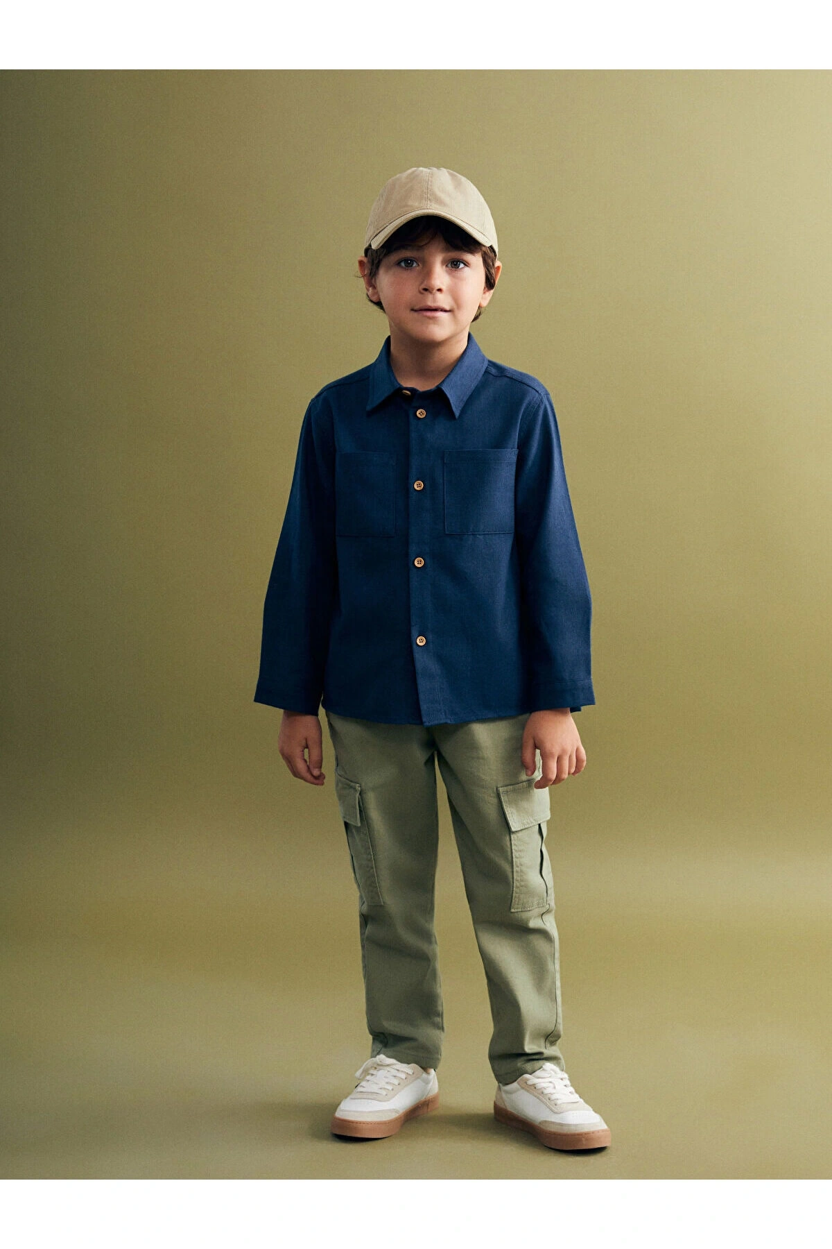 LCW Kids Basic Gabardin Uzun Kollu Erkek Çocuk Gömlek