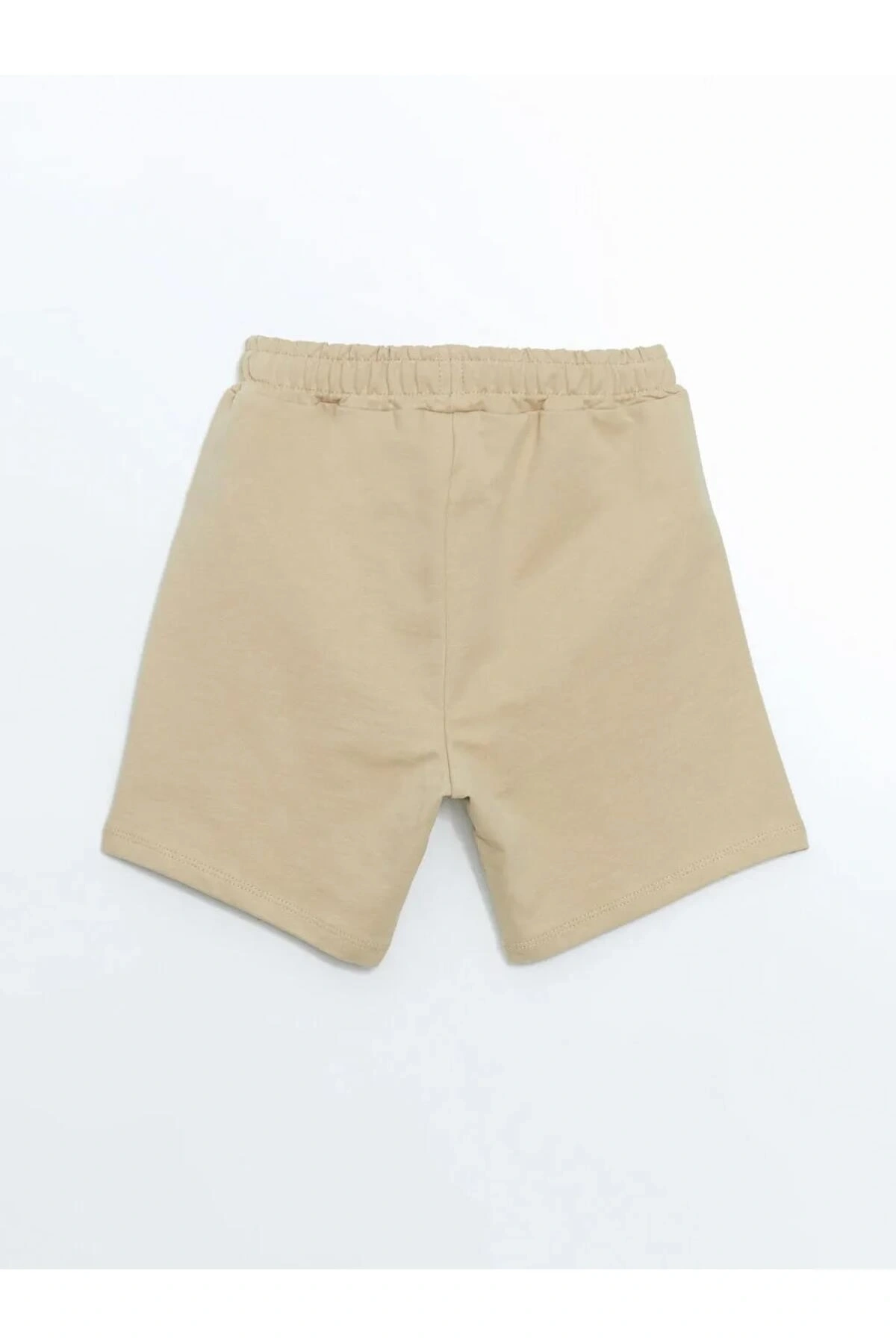 LCW Kids Bej Basic Beli Lastikli Pamuklu Erkek Çocuk Şort