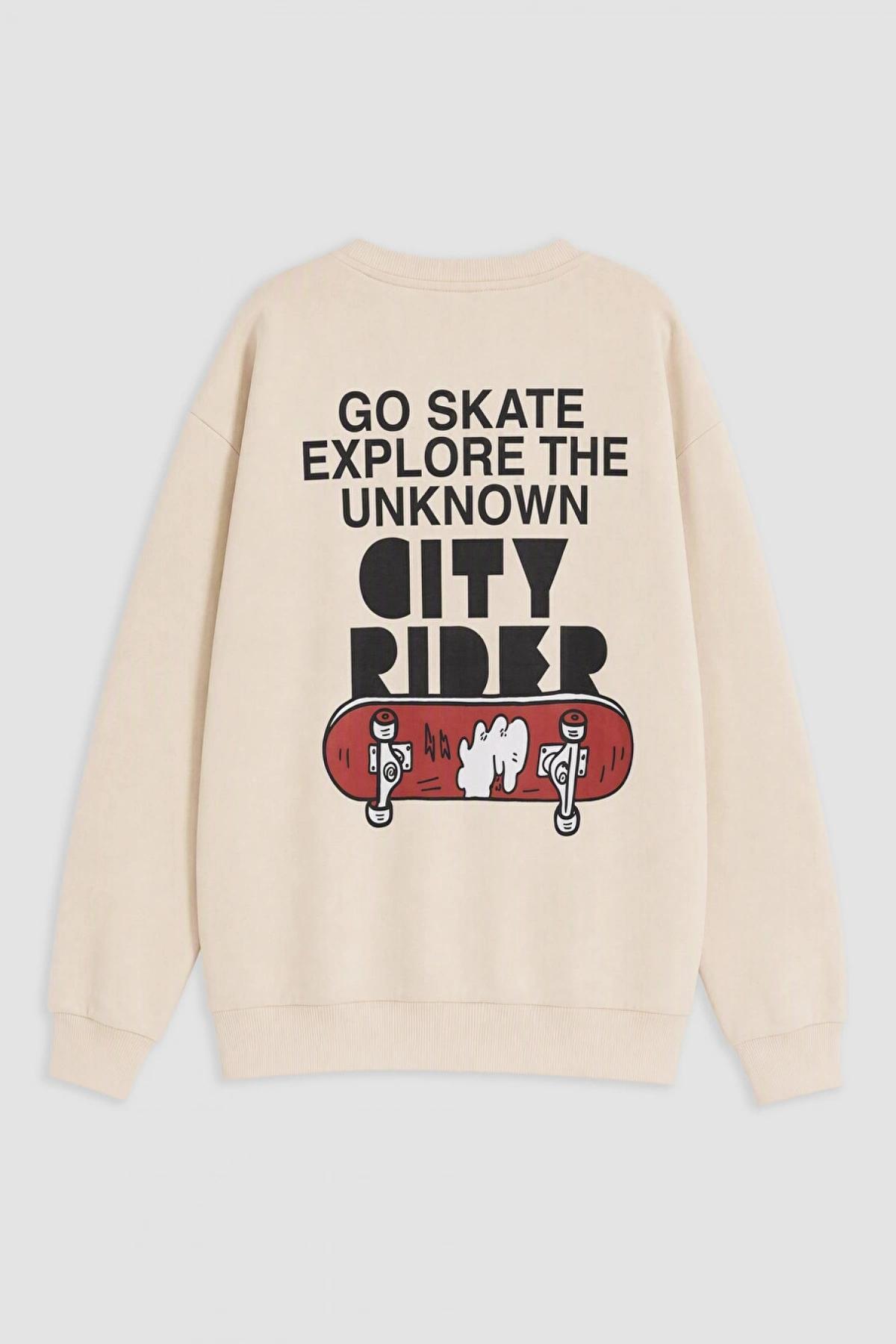 LCW Kids Bej Baskılı Erkek Çocuk Kalın Sweatshirt