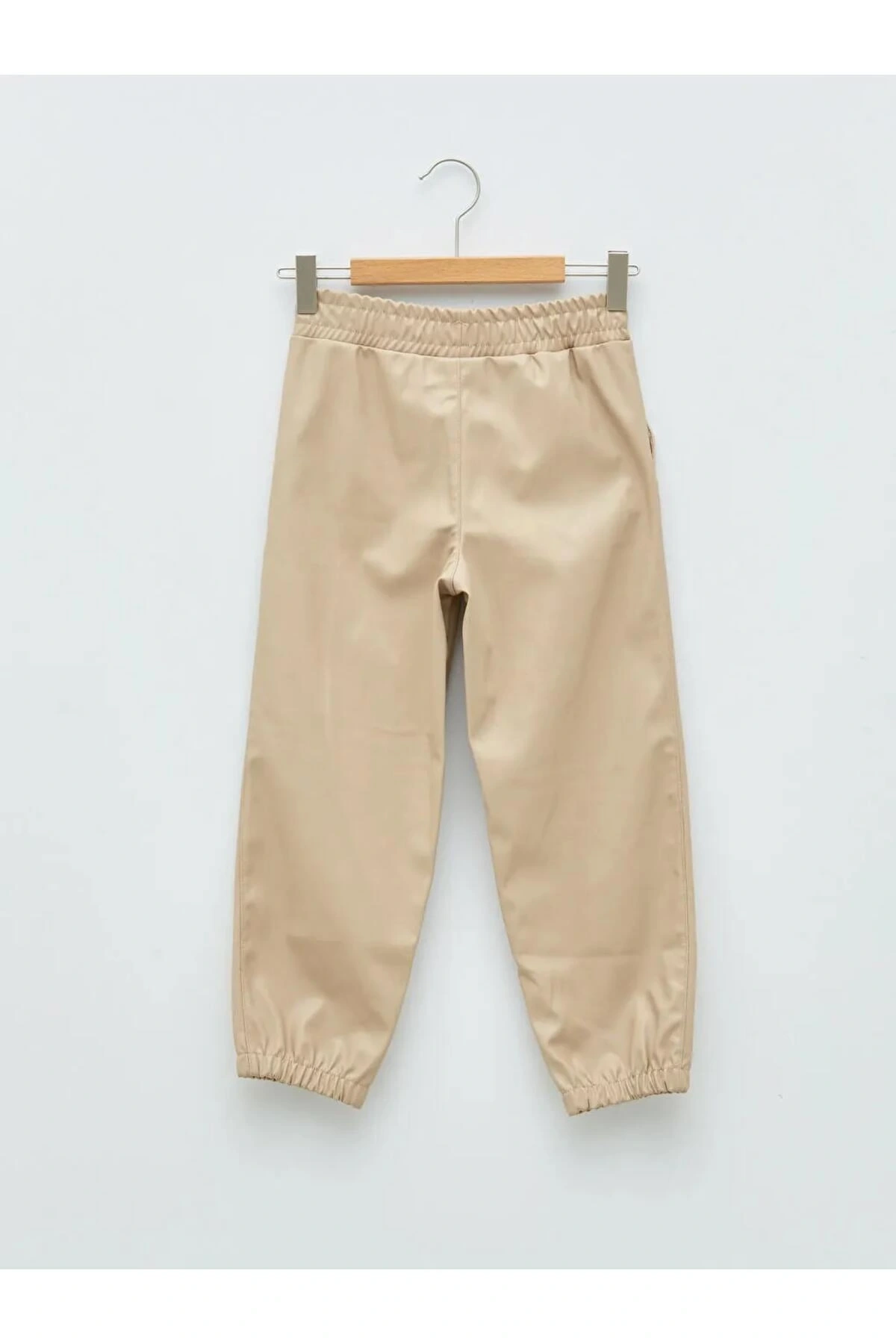 LCW Kids Bej Beli Lastikli Basic Kız Çocuk Jogger Pantolon