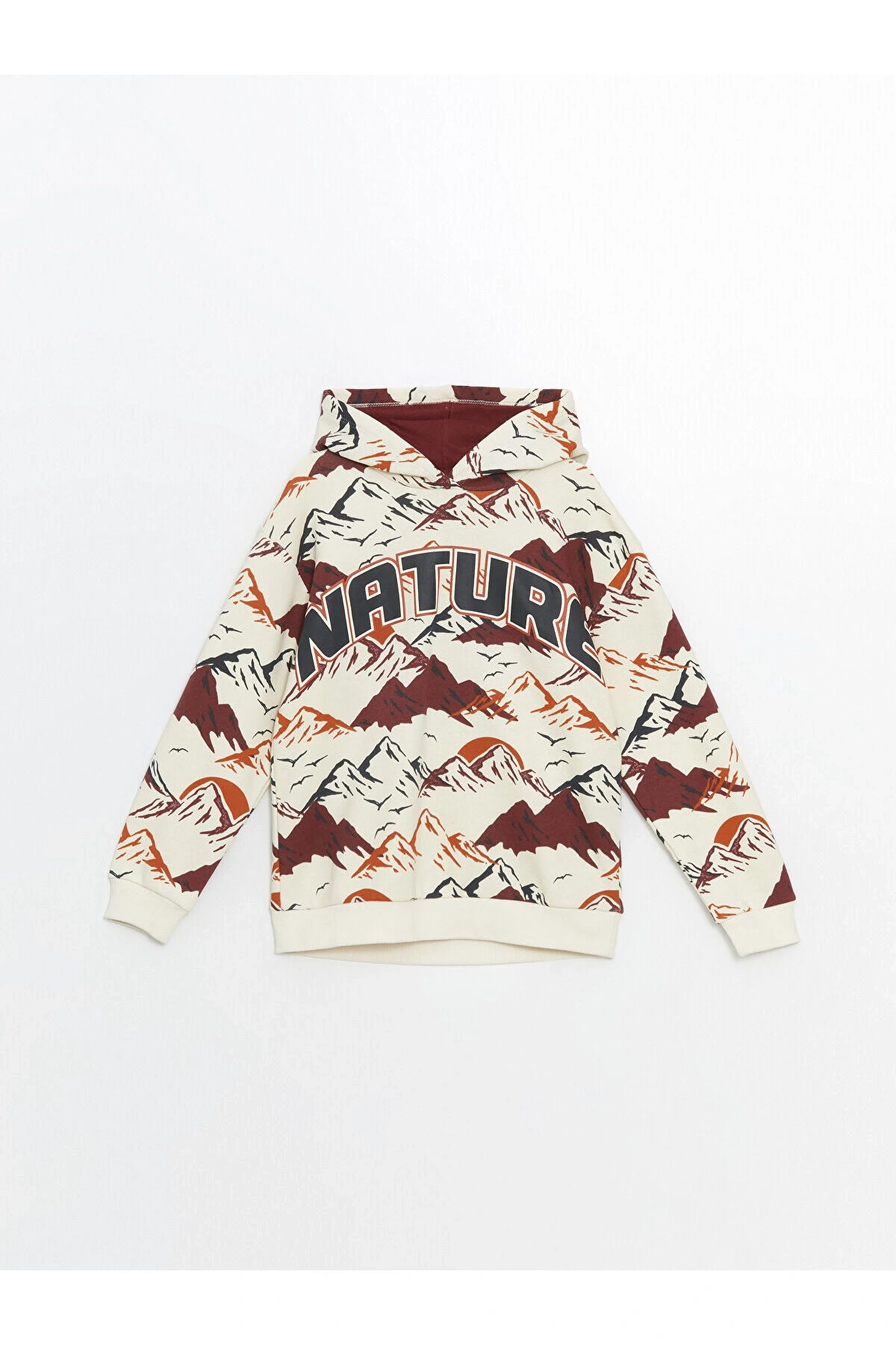 LCW Kids Bej Kapüşonlu Erkek Çocuk Kalın Sweatshirt