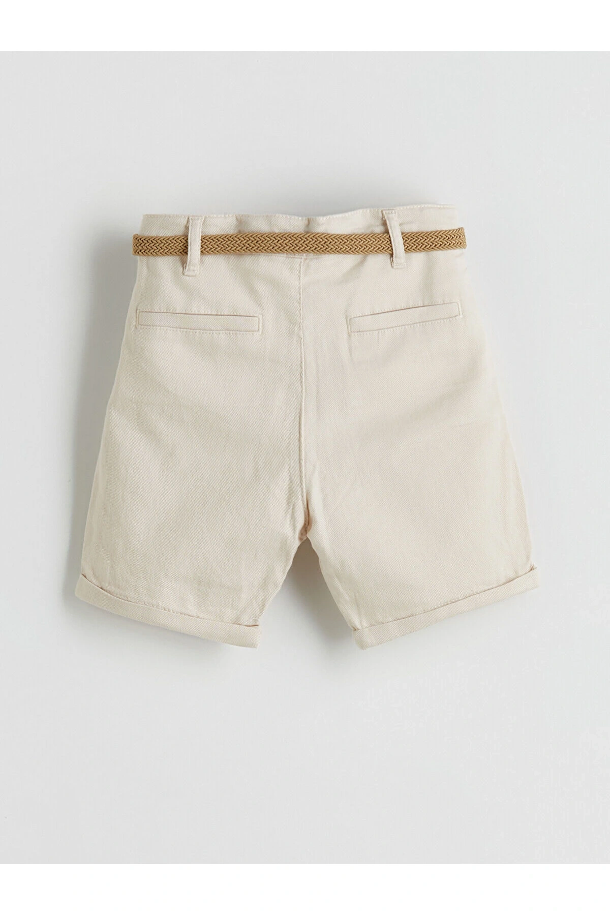 LCW Kids Bej Kemerli Basic Cepli Erkek Çocuk Şort
