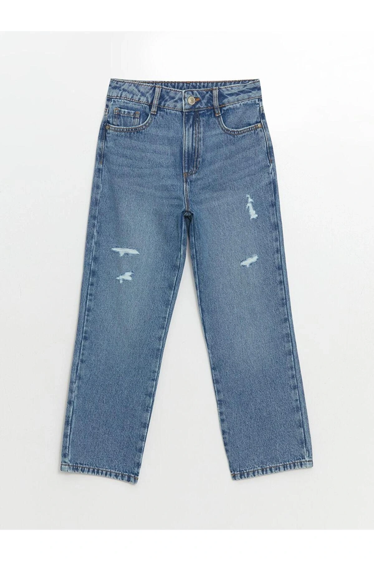 LCW Kids  Beli Ayarlanabilir Lastikli Kız Çocuk Jean Pantolon