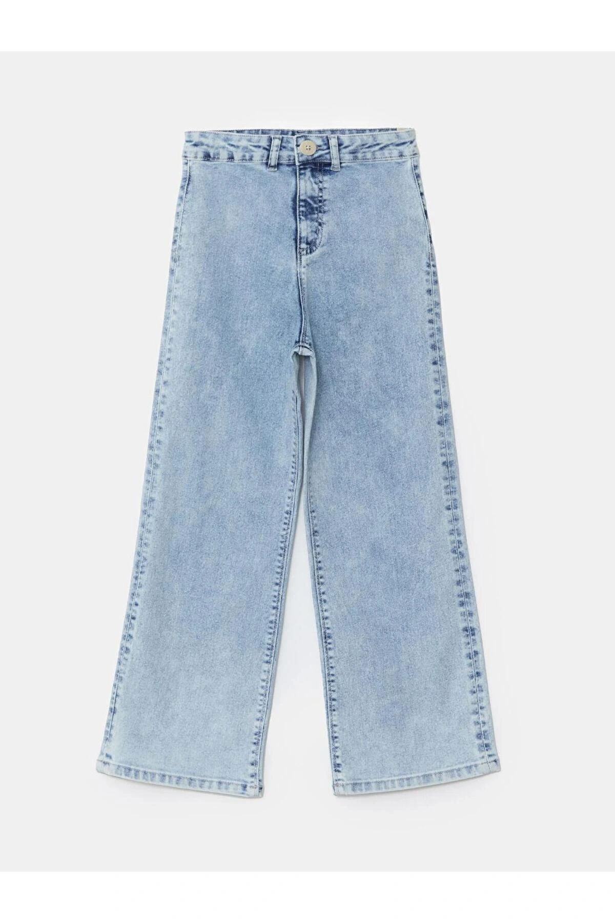 LCW Kids Beli Ayarlanabilir Lastikli Kız Çocuk Jean Pantolon