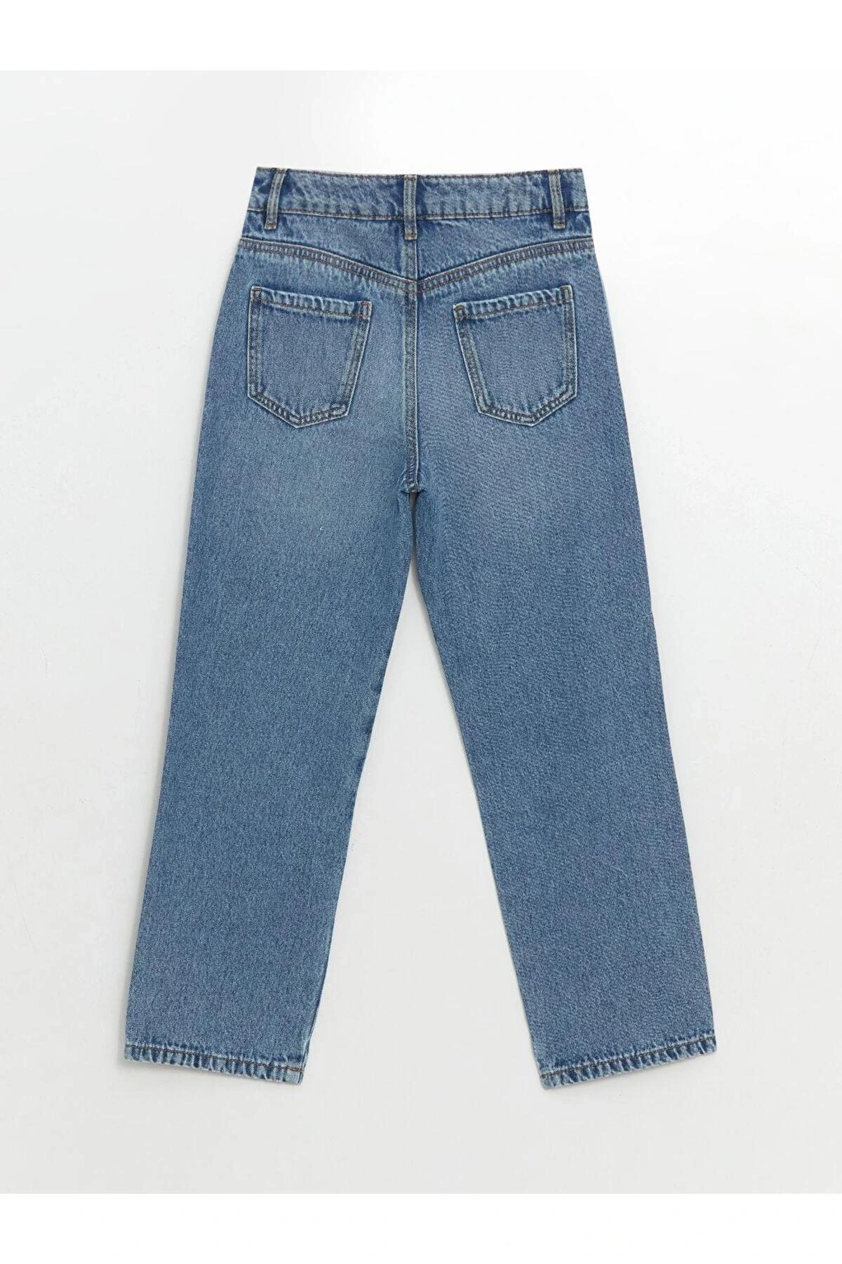 LCW Kids  Beli Ayarlanabilir Lastikli Kız Çocuk Jean Pantolon