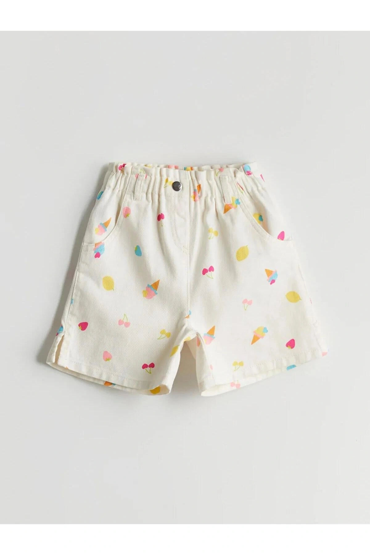 LCW Kids Beli Lastikli Gabardin Kız Çocuk Şort (S5)