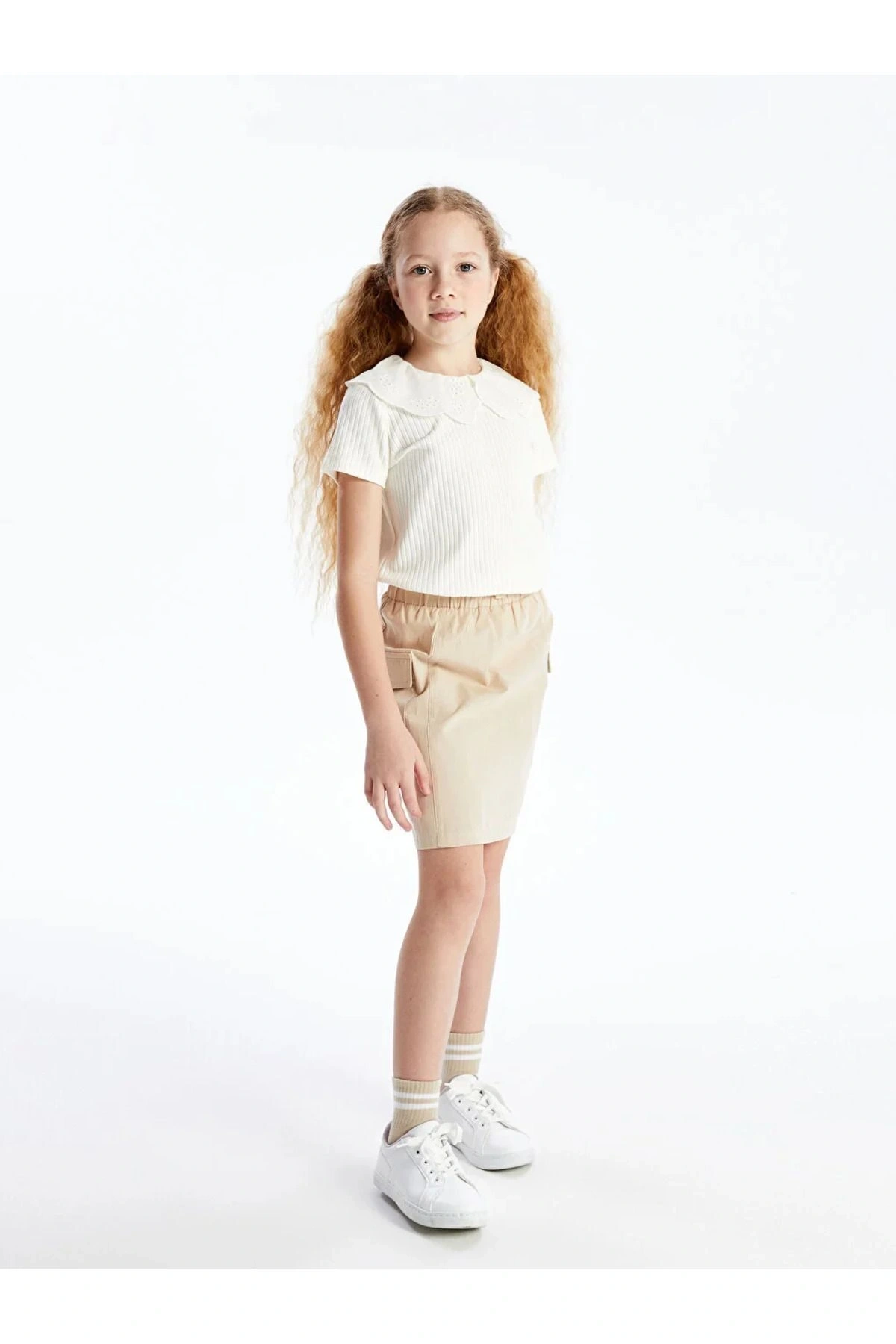 LCW Kids Beli Lastikli Kız Çocuk Kargo Etek