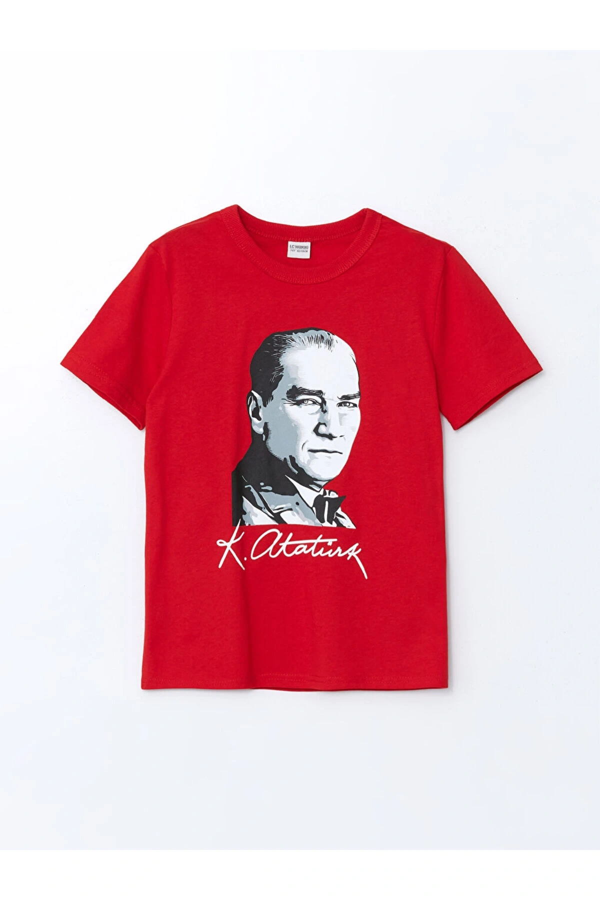 LCW Kids Bisiklet Yaka Atatürk Baskılı Erkek Çocuk Tişört
