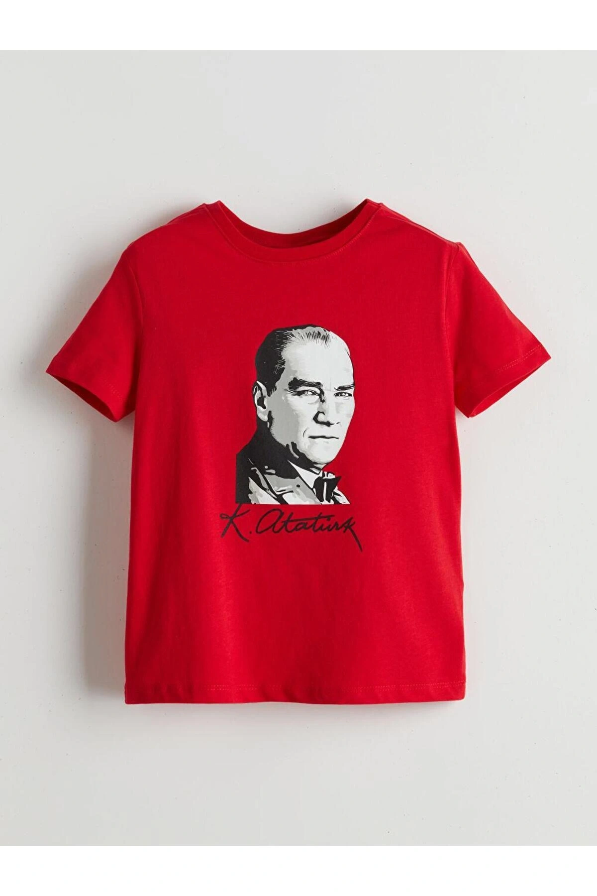 Lcw Kids Bisiklet Yaka Atatürk Baskılı Kız Çocuk Tişört (S5)