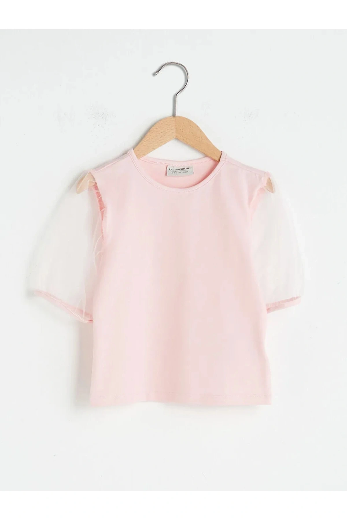 LCW Kids Bisiklet Yaka Basic Kısa Kollu Kız Çocuk Bluz Tişört