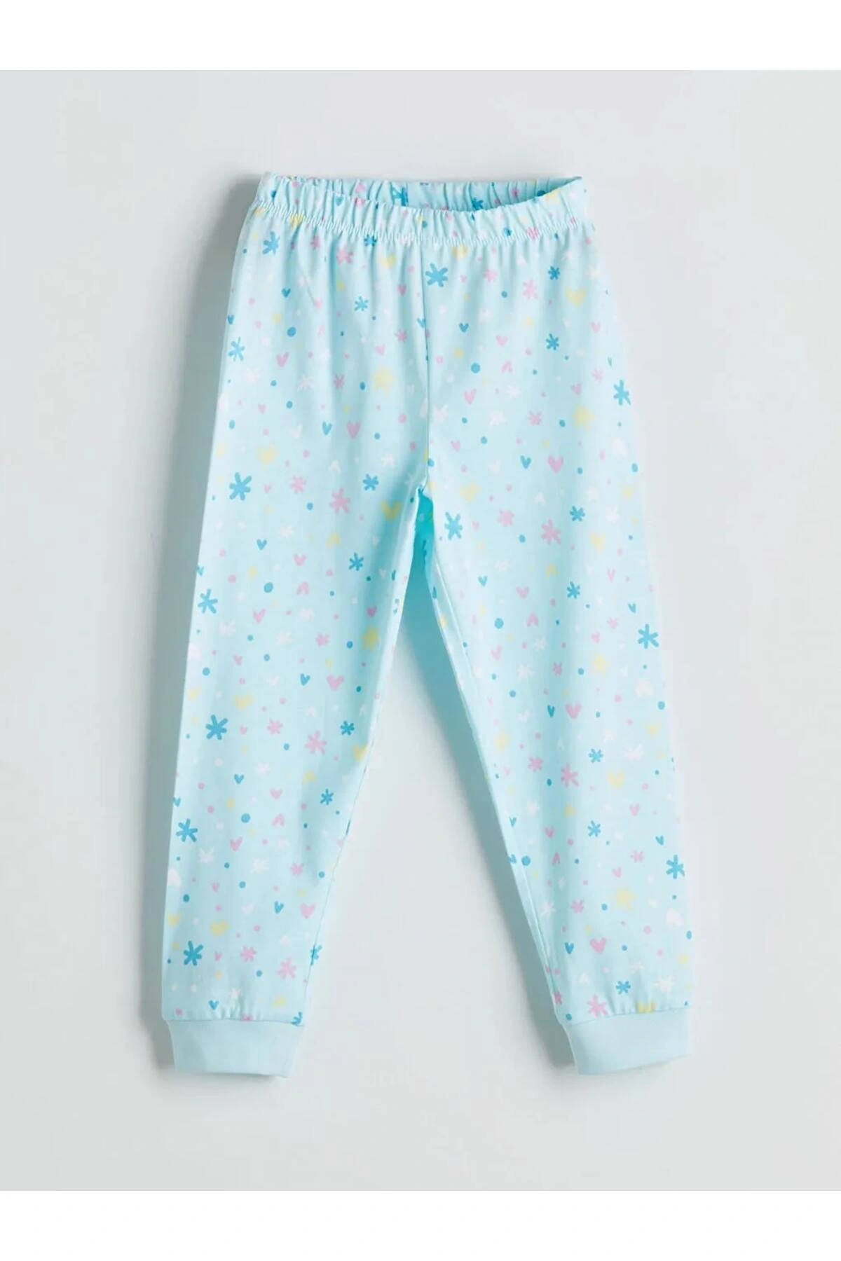 LCW Kids Bisiklet Yaka Baskılı Kız Çocuk Pijama Takımı