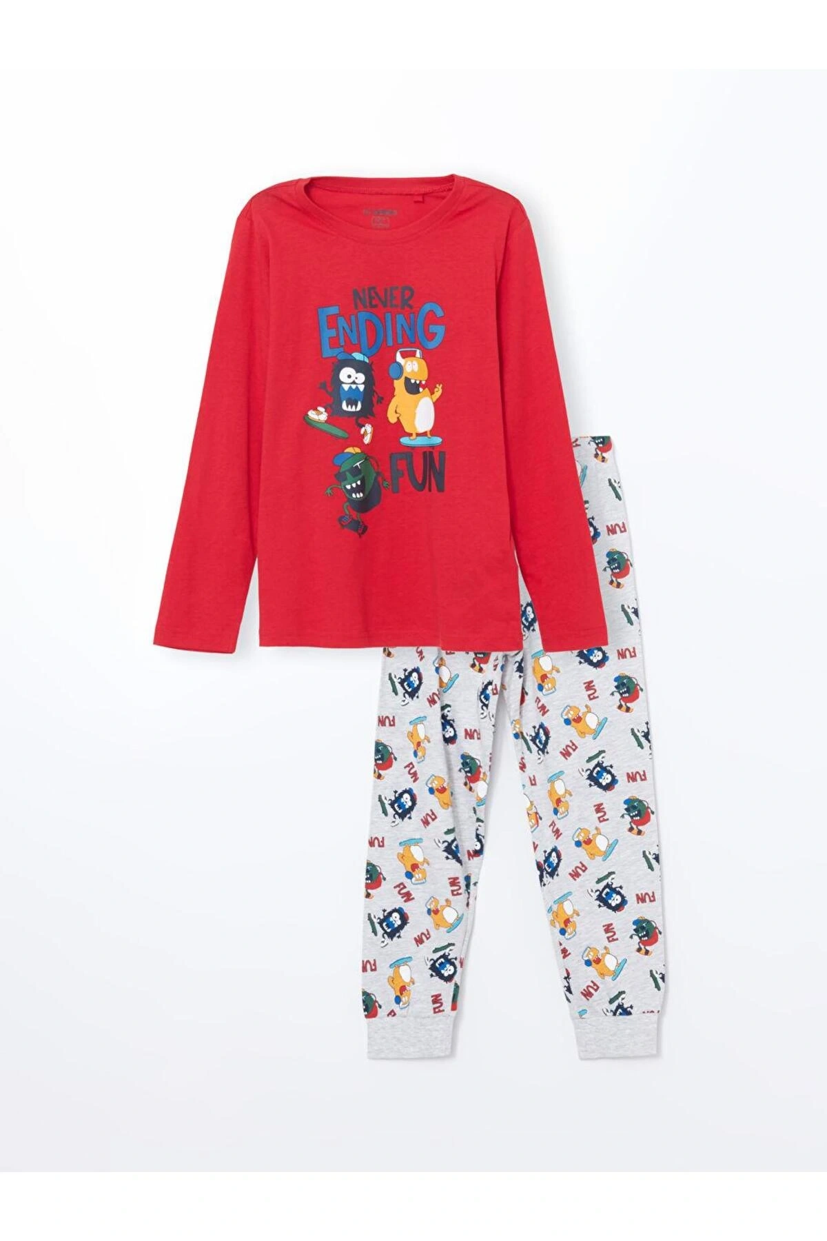 LCW Kids Bisiklet Yaka Erkek Çocuk Pijama Takımı