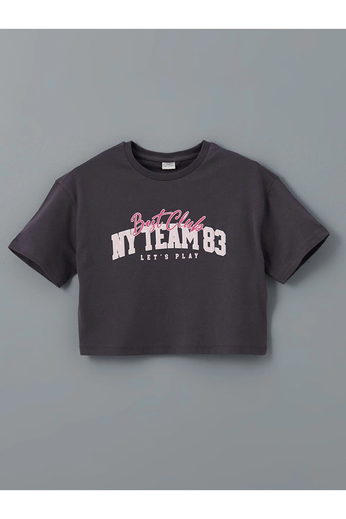 LCW Kids Bisiklet Yaka Kız Çocuk Crop Tişört 2li