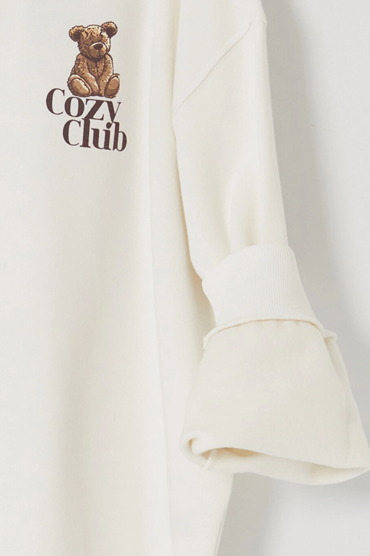 LCW Kids Ekru Baskılı Kız Çocuk Kalın Sweatshirt