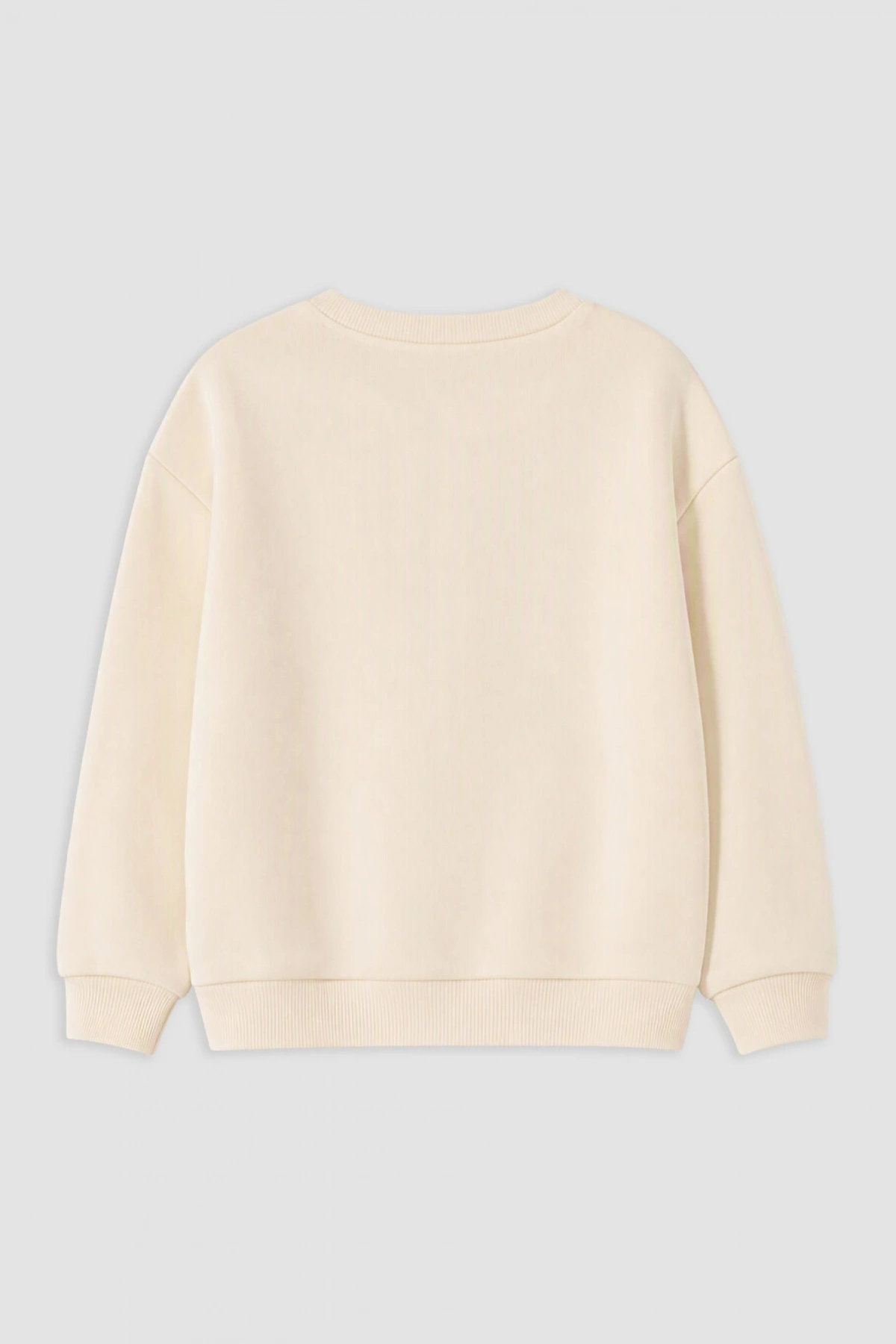 LCW Kids Ekru Baskılı Kız Çocuk Kalın Sweatshirt
