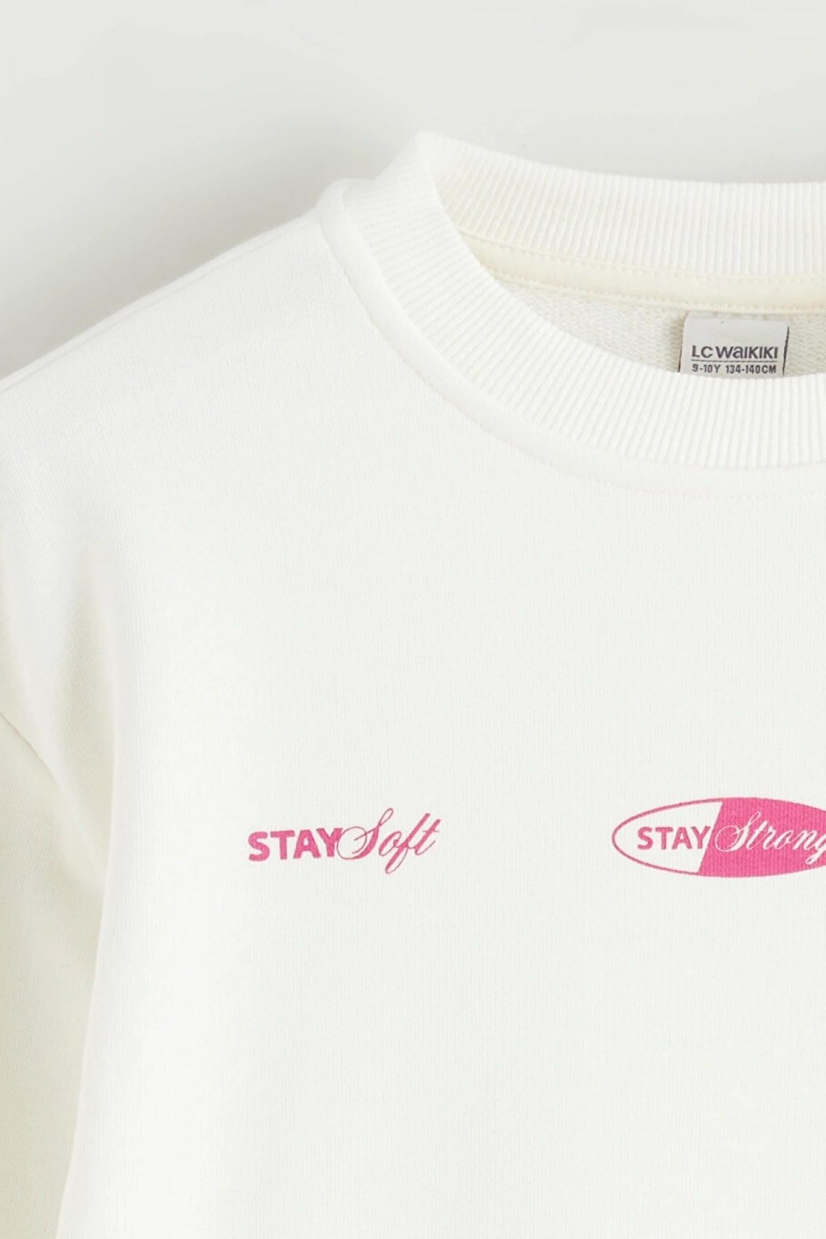 LCW Kids Ekru Baskılı Kız Çocuk Sweatshirt