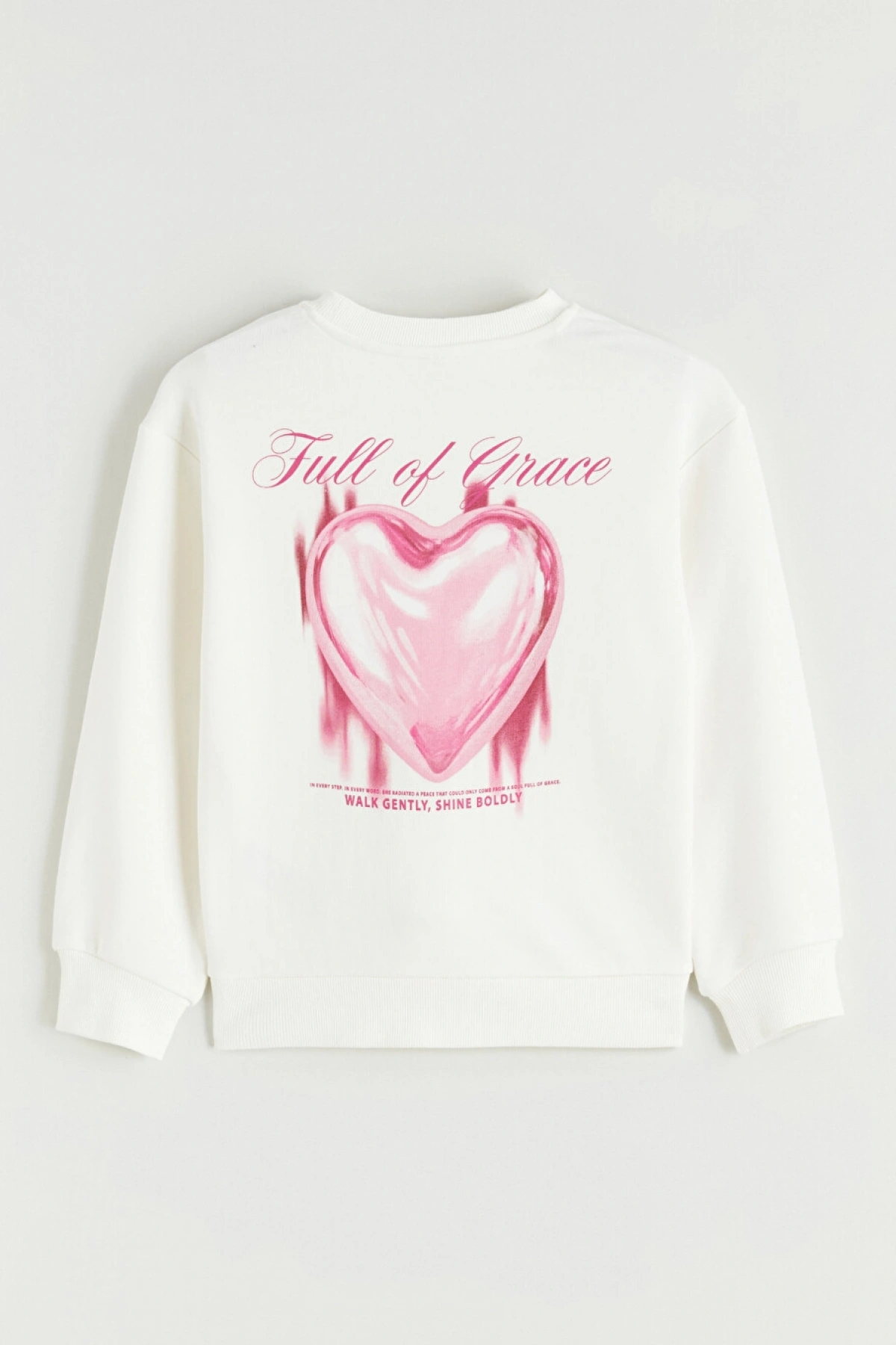 LCW Kids Ekru Baskılı Kız Çocuk Sweatshirt