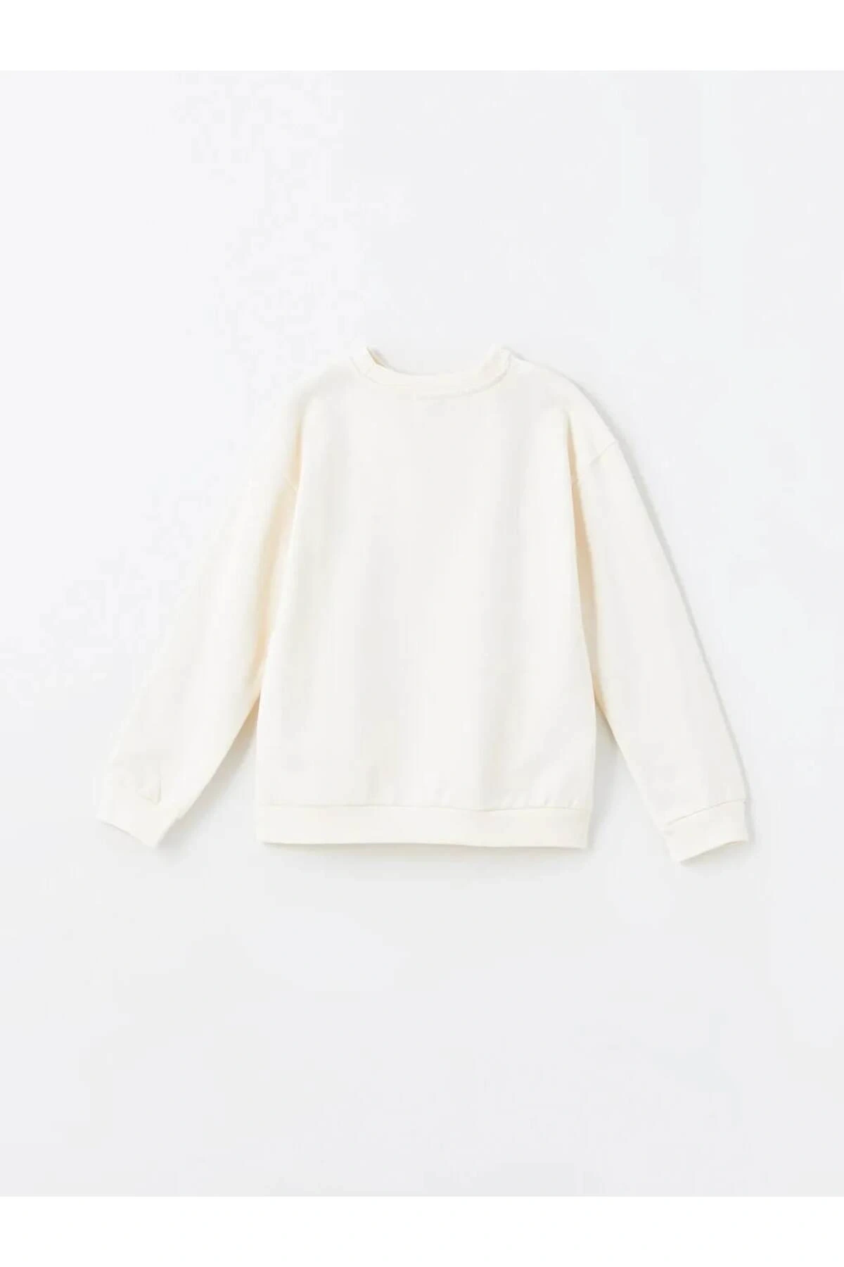 LCW Kids Ekru Bisiklet Yaka Kız Çocuk Kalın Sweatshirt 2li
