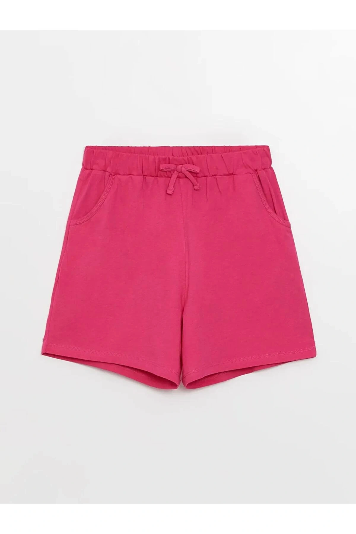 LCW Kids Fuşya Beli Lastikli Basic Kız Çocuk Şort