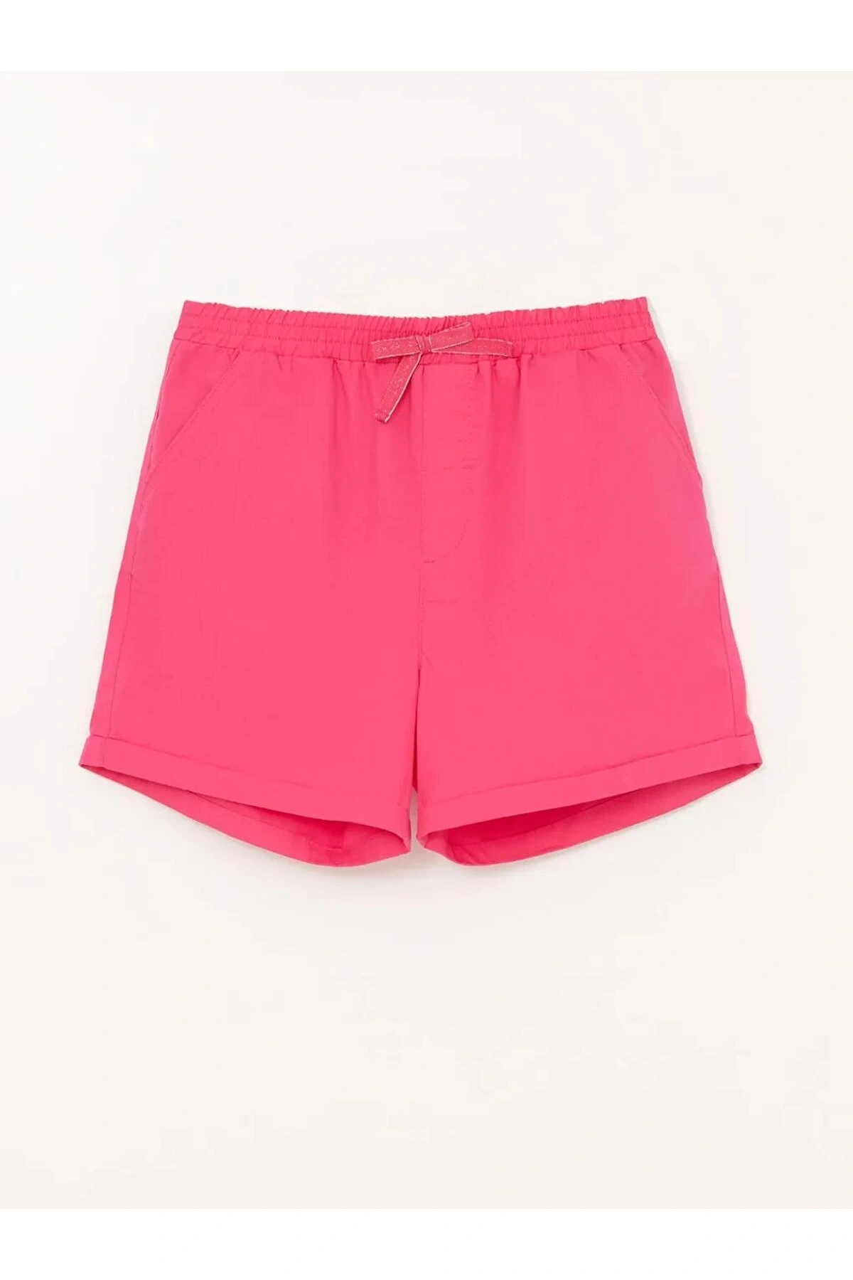LCW Kids Fuşya Beli Lastikli Basic Kız Çocuk Şort