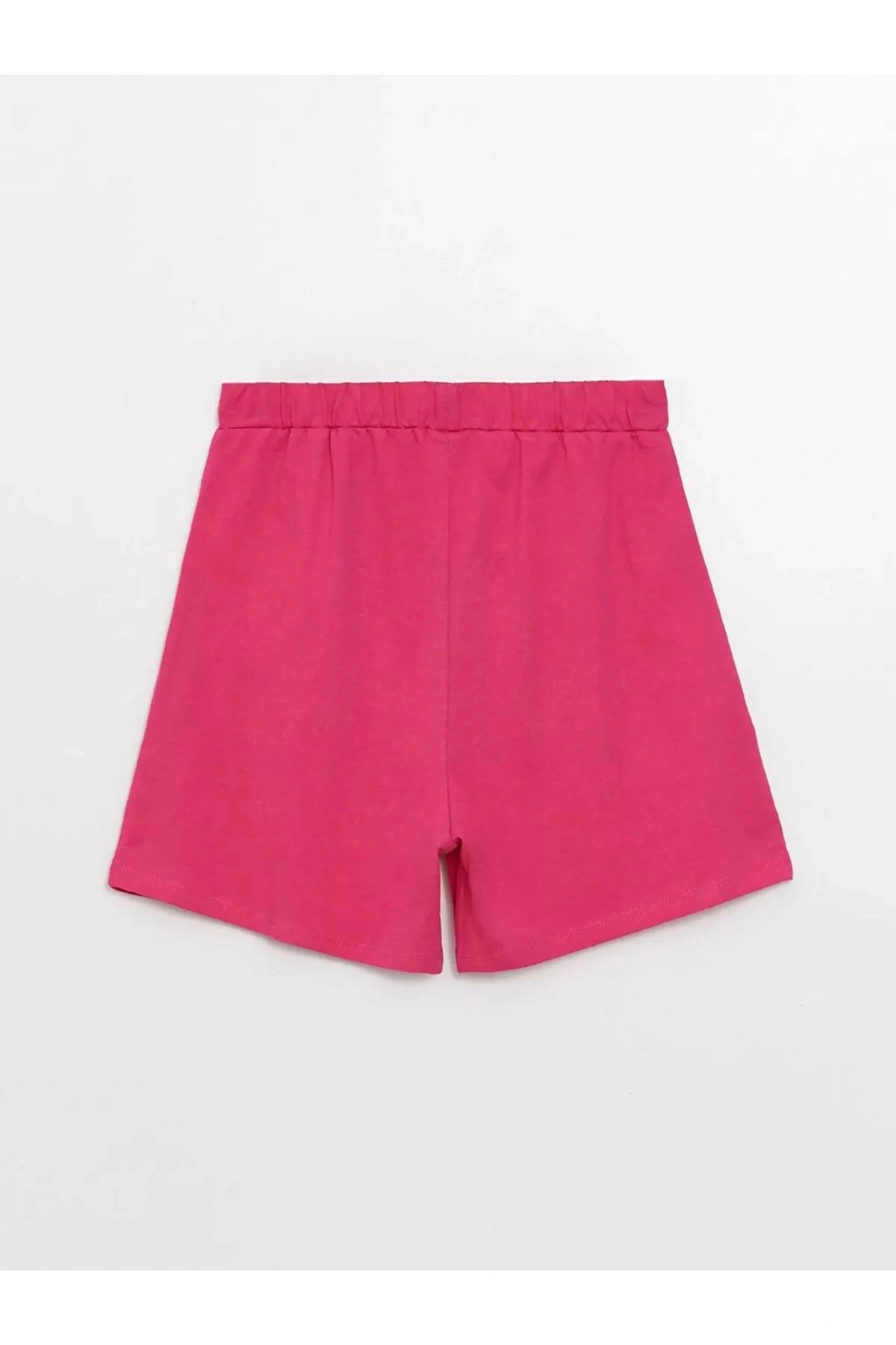 LCW Kids Fuşya Beli Lastikli Basic Kız Çocuk Şort