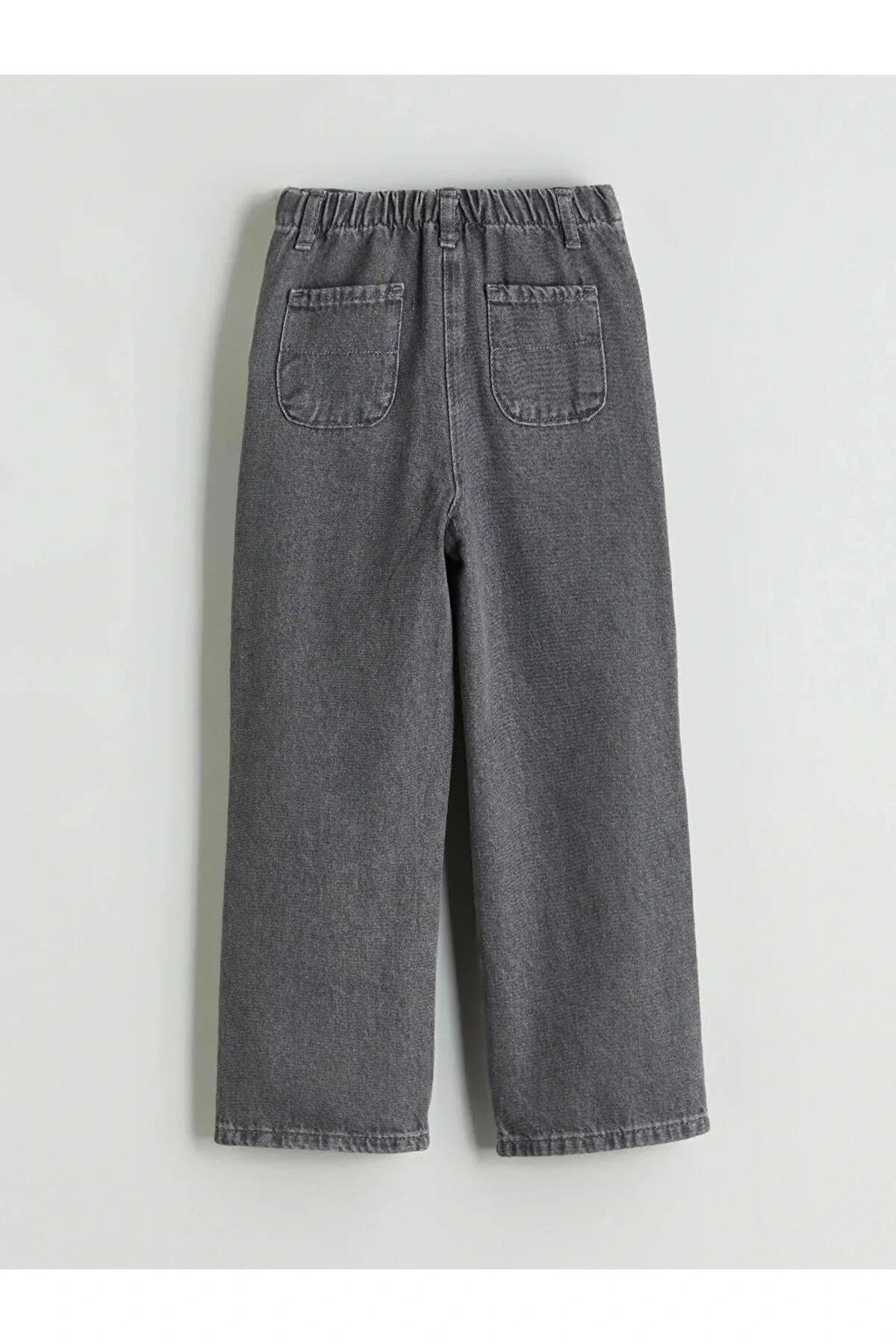 LCW Kids Gri Beli Ayarlanabilir Lastikli Kız Çocuk Jean Pantolon