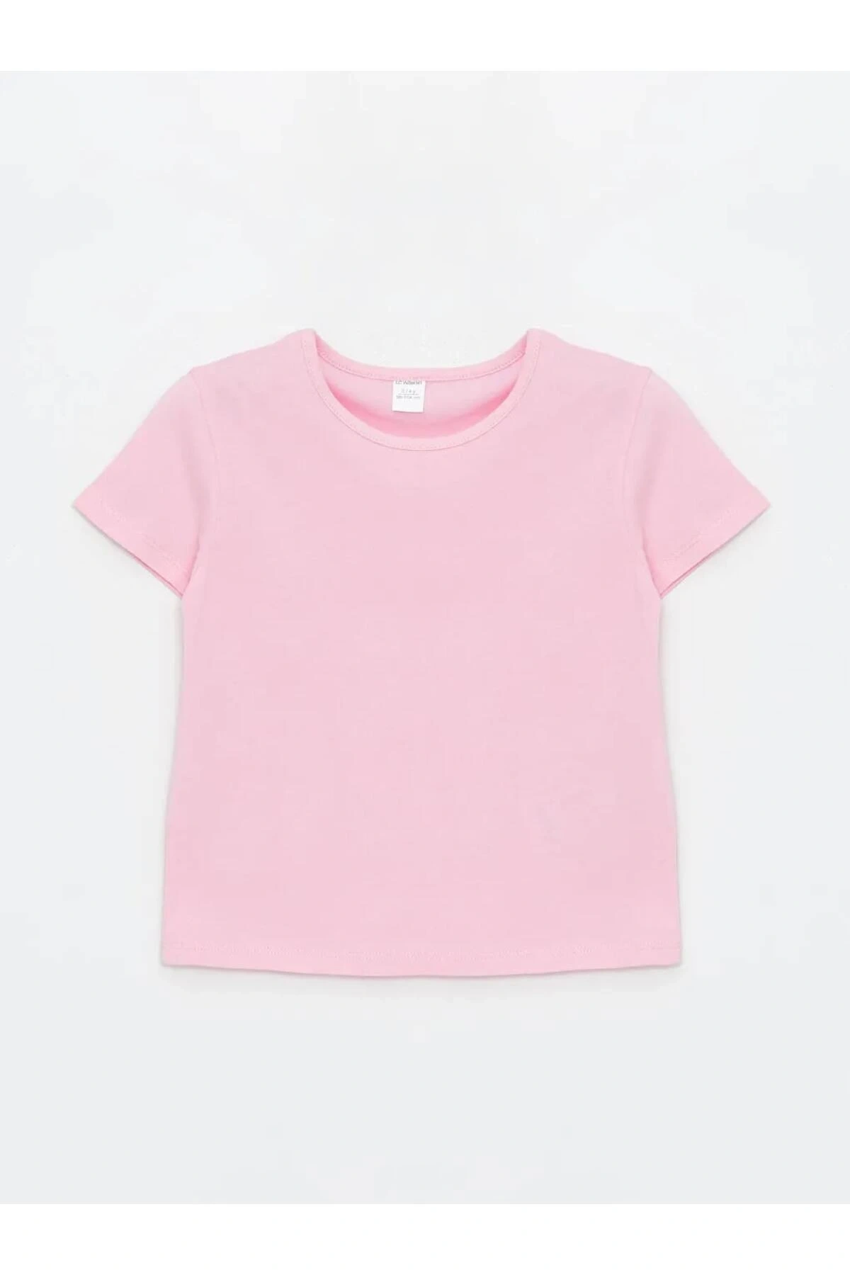 LCW Kids Gri Bisiklet Yaka Basic Kız Bebek Tişört 3lü