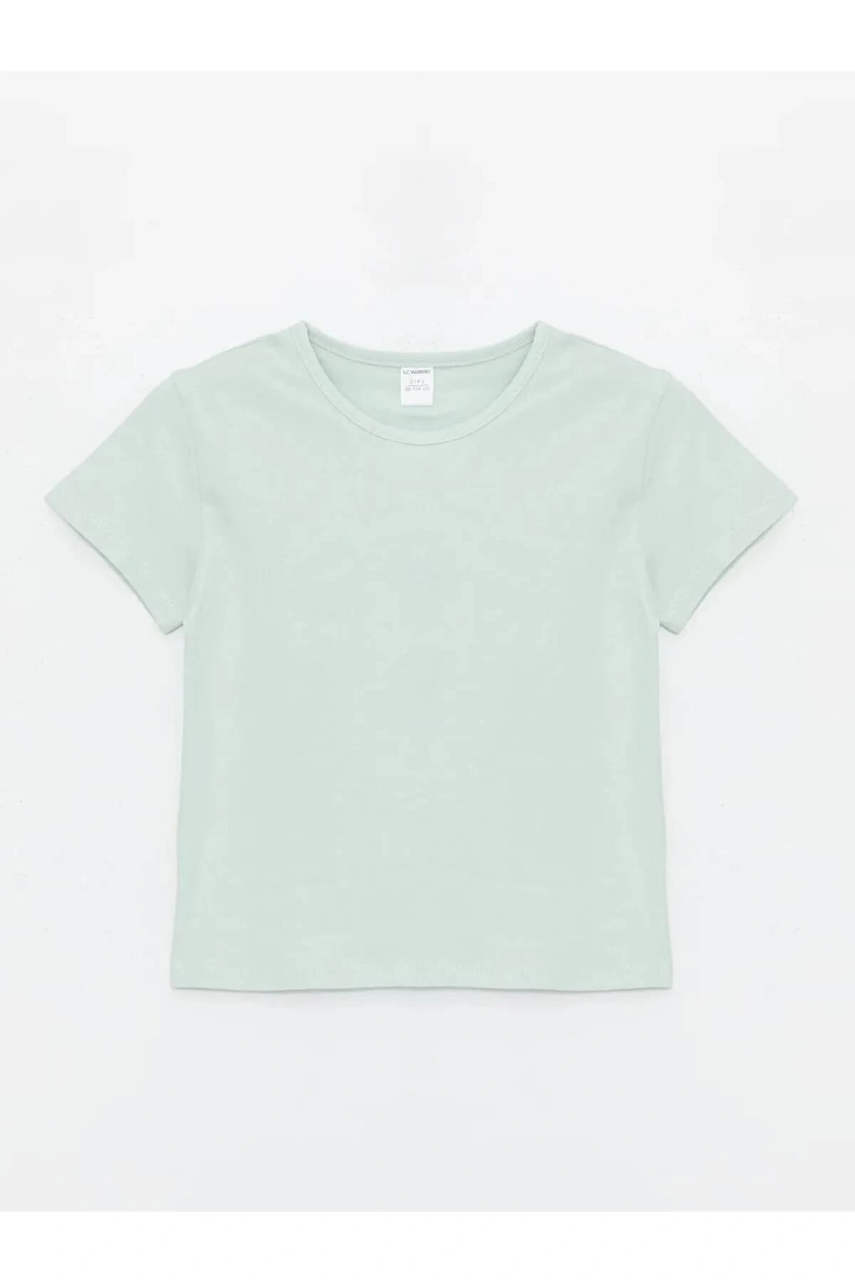 LCW Kids Gri Bisiklet Yaka Basic Kız Bebek Tişört 3lü