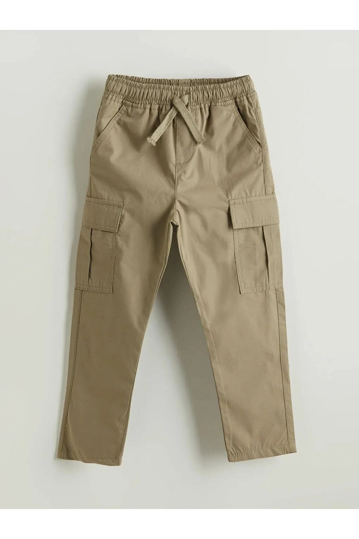 LCW Kids Haki Beli Lastikli Erkek Çocuk Kargo Pantolon