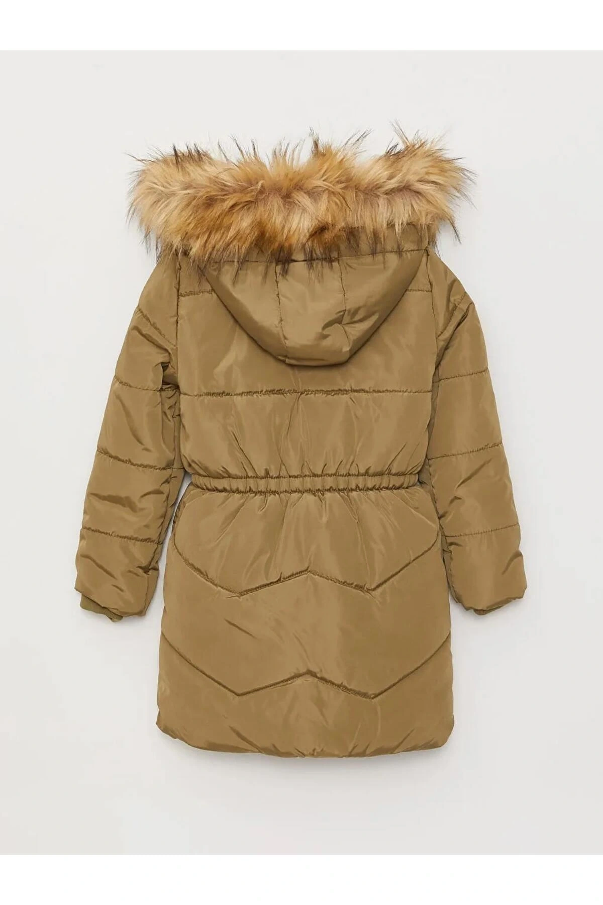 LCW Kids Haki Kapüşonlu Basic Kız Çocuk Parka