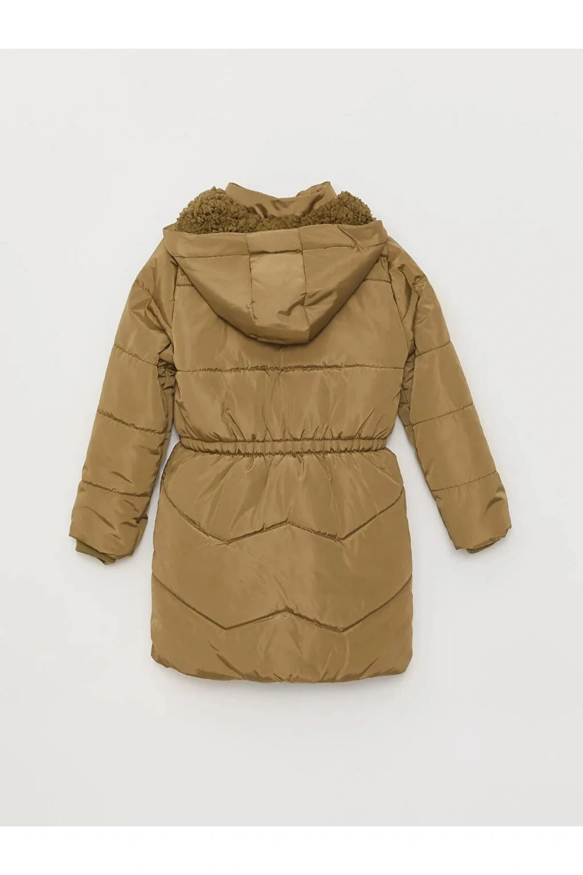 LCW Kids Haki Kapüşonlu Basic Kız Çocuk Parka