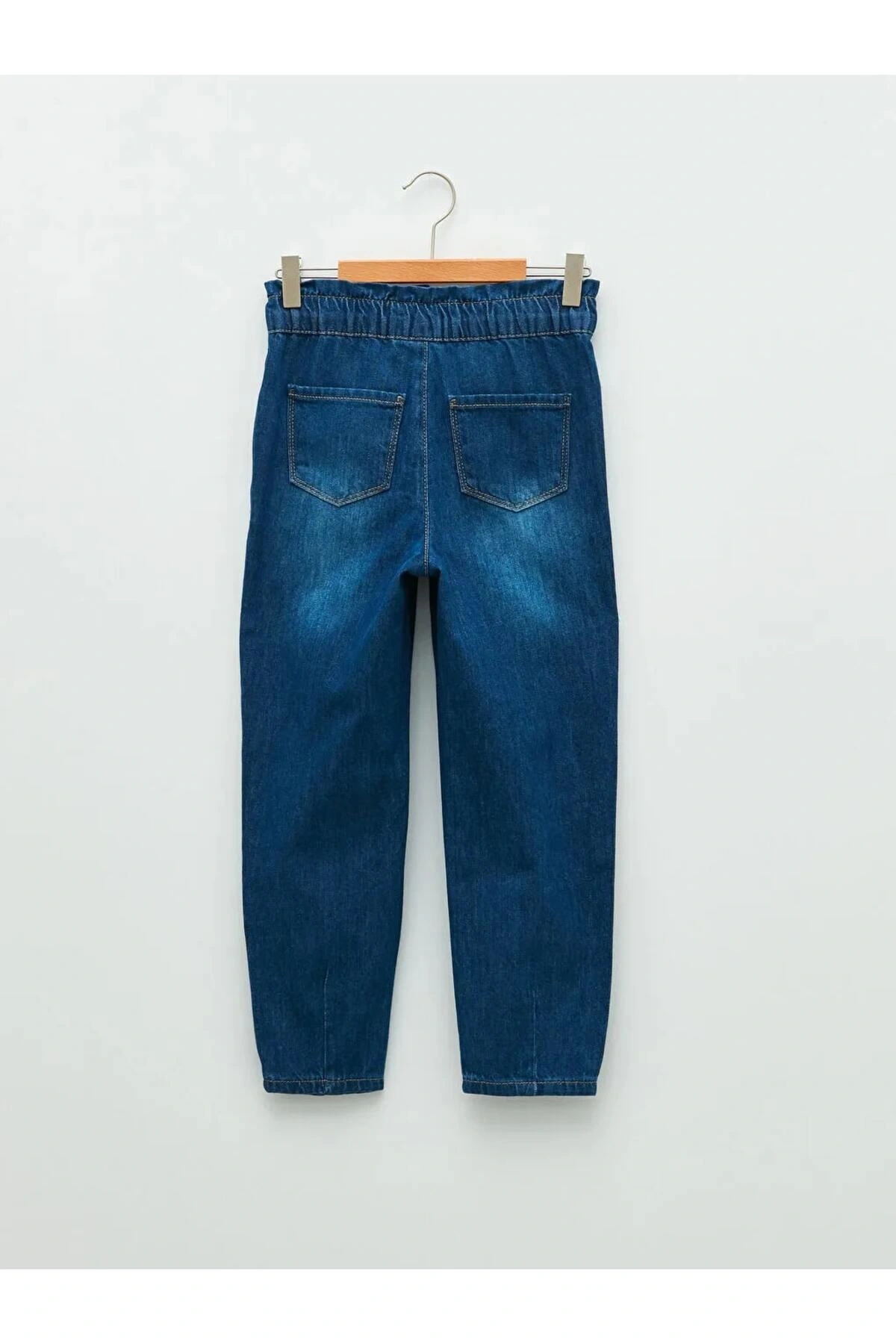 LCW Kids İndigo Beli Lastikli Kız Çocuk Jean Pantolon