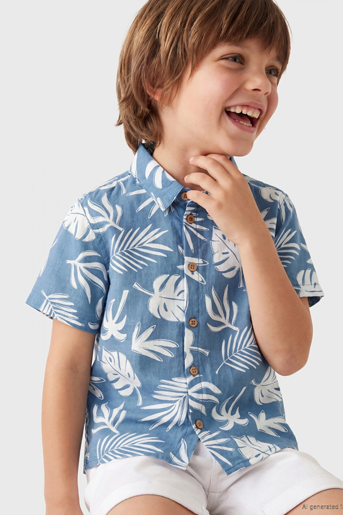 LCW Kids Indigo Erkek Bebek Gömlek Ve Şort
