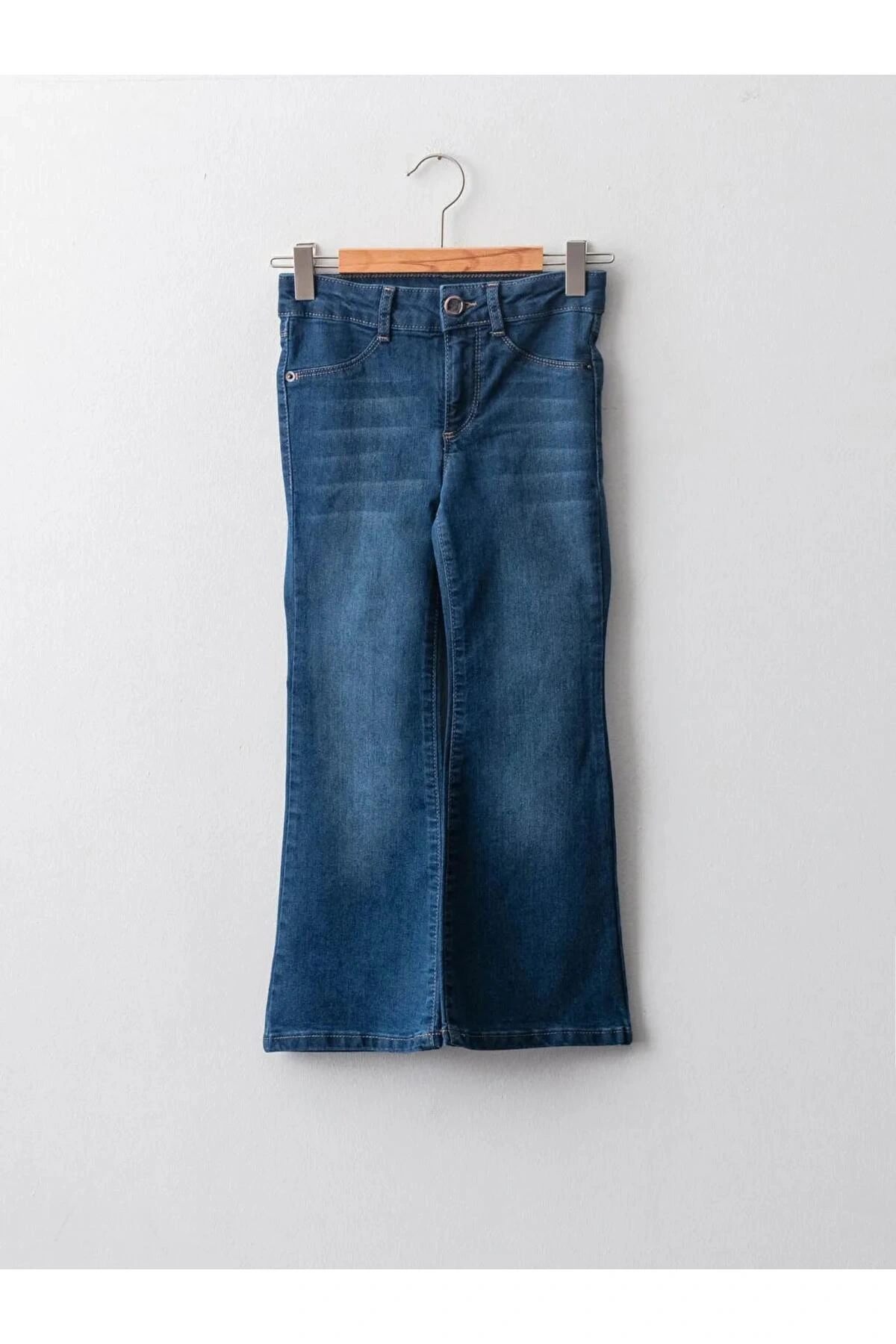 LCW Kids İndigo İspanyol Paça Kız Çocuk Jean Pantolon
